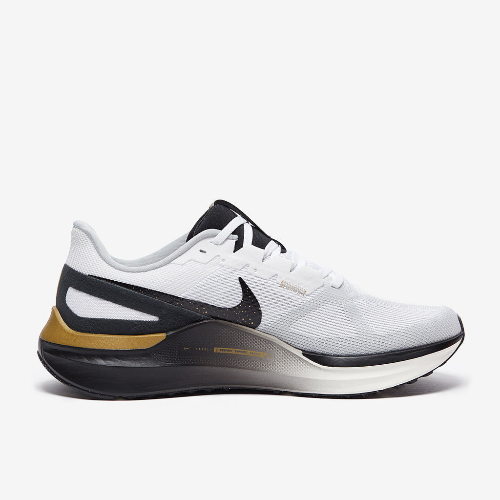 Nike Air Zoom Structure 25 - White/Black-Metallic Gold
