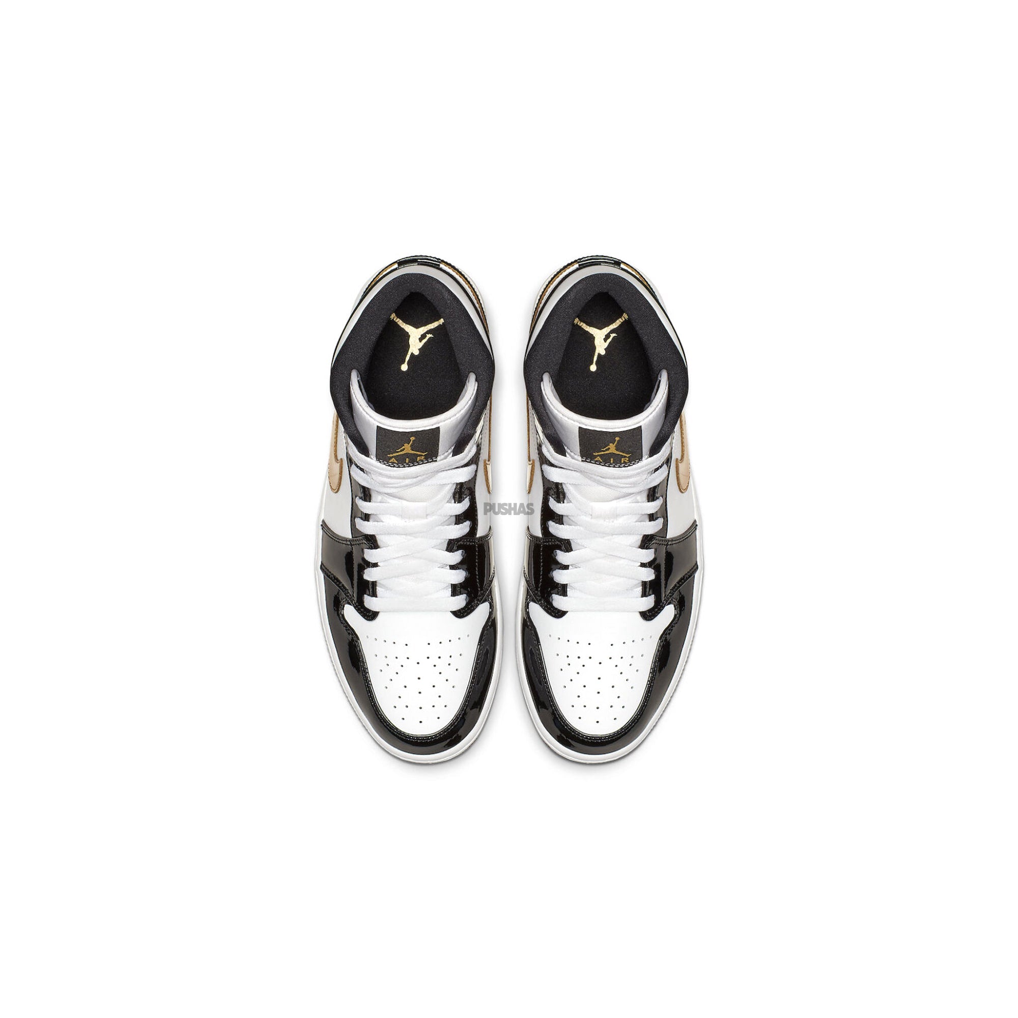 Air Jordan 1 Mid 'Patent Black White Gold' (2019)