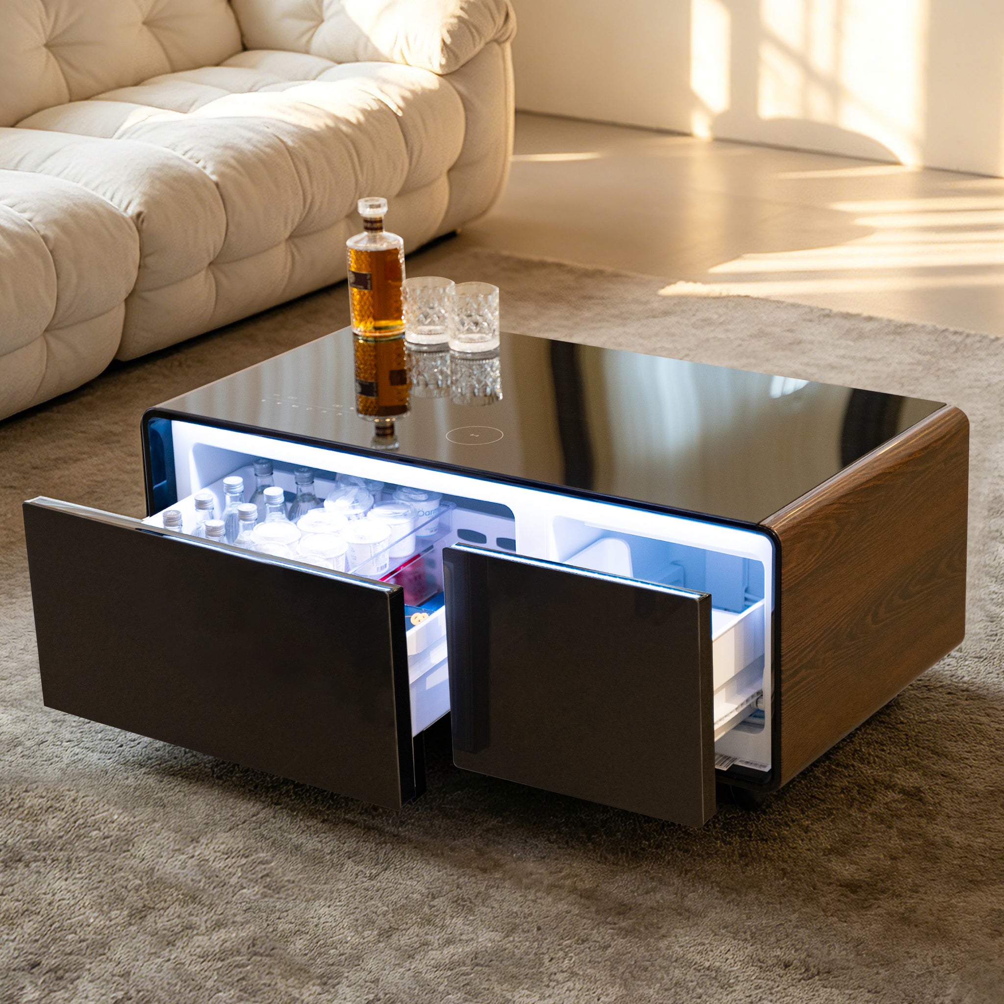 Multifunctional Coffee Table with Refrigerator