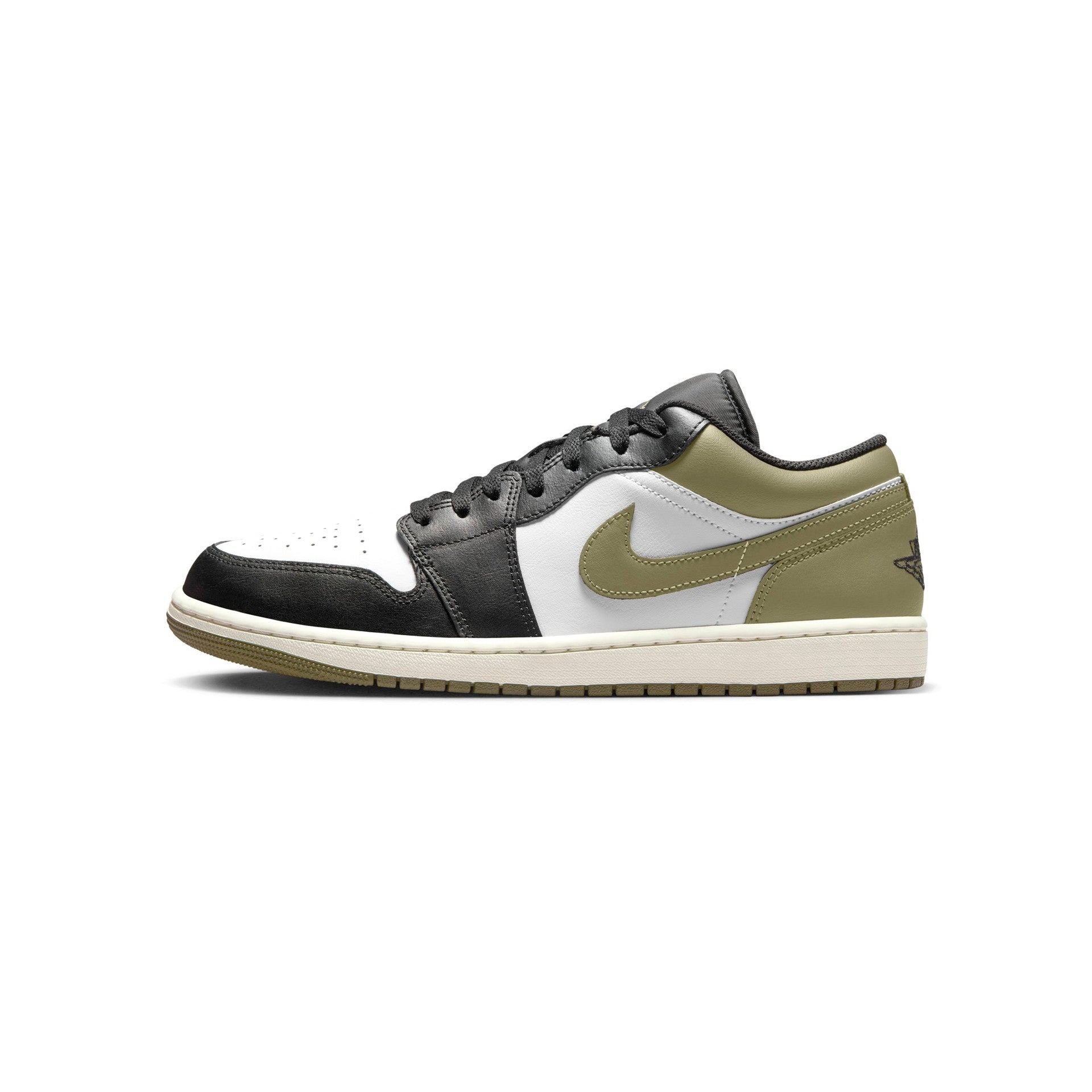 Men's Jordan 1 Low Black/white-medium Olive (553558 092) Sneakers - Premium Brand Shoes for Men and Women