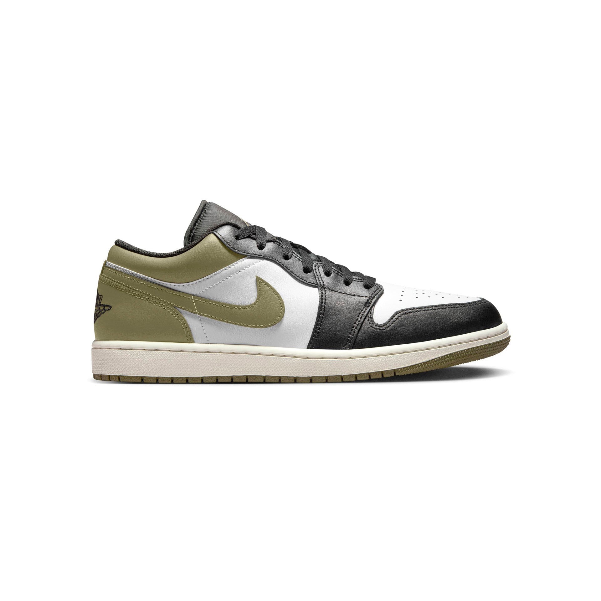 Men's Jordan 1 Low Black/white-medium Olive (553558 092) Sneakers - Premium Brand Shoes for Men and Women