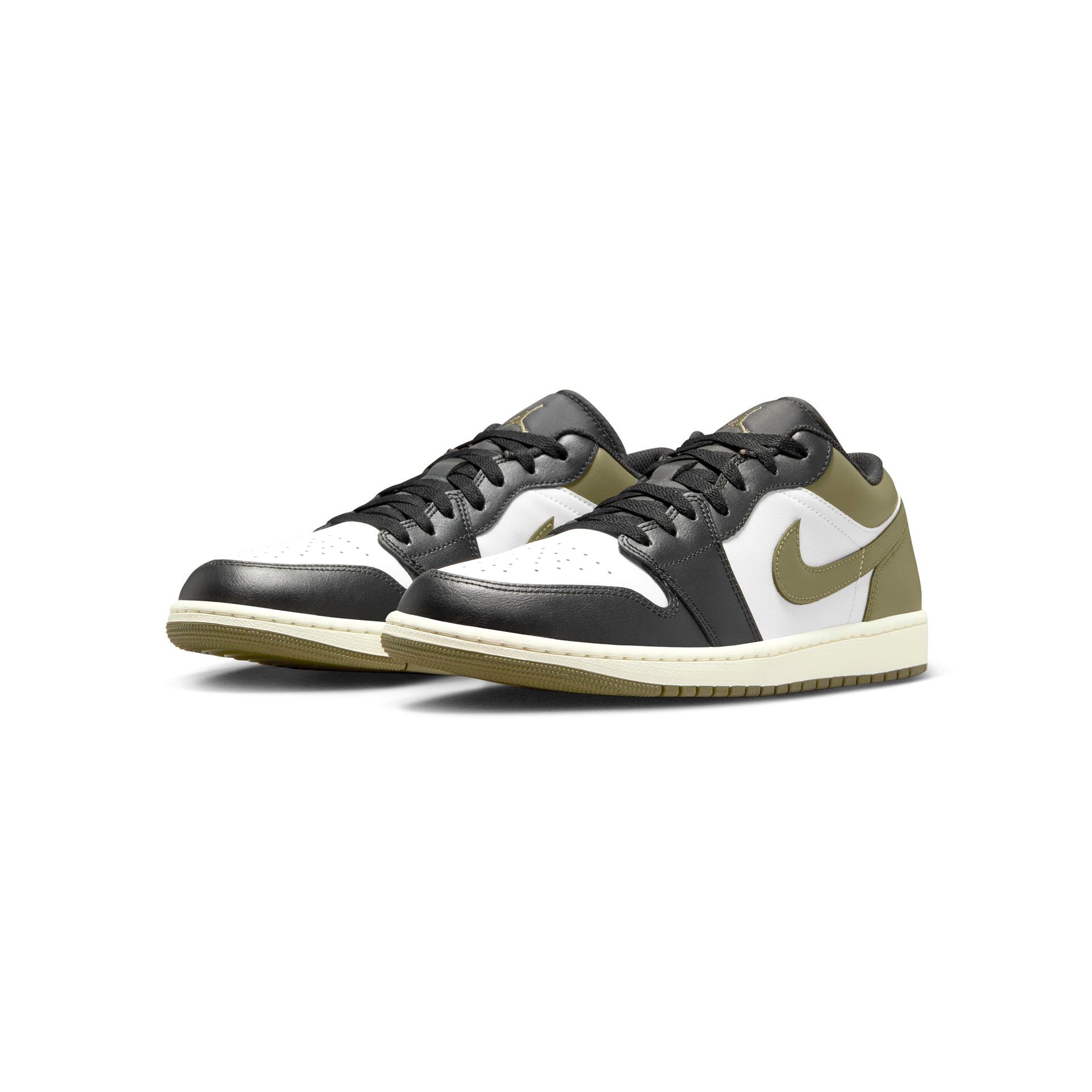 Men's Jordan 1 Low Black/white-medium Olive (553558 092) Sneakers - Premium Brand Shoes for Men and Women