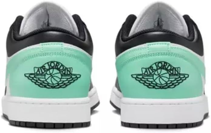 Men's Jordan 1 Low White/black-green Glow (553558 131) Sneakers - Premium Brand Shoes for Men and Women