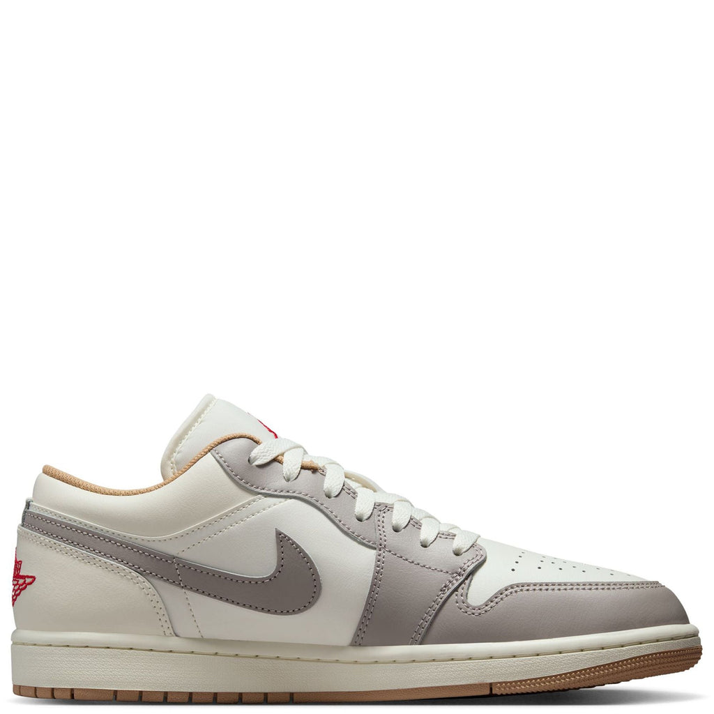 Men's Jordan 1 Low Sail/fire Red-college Grey (553558 169) Sneakers - Premium Brand Shoes for Men and Women