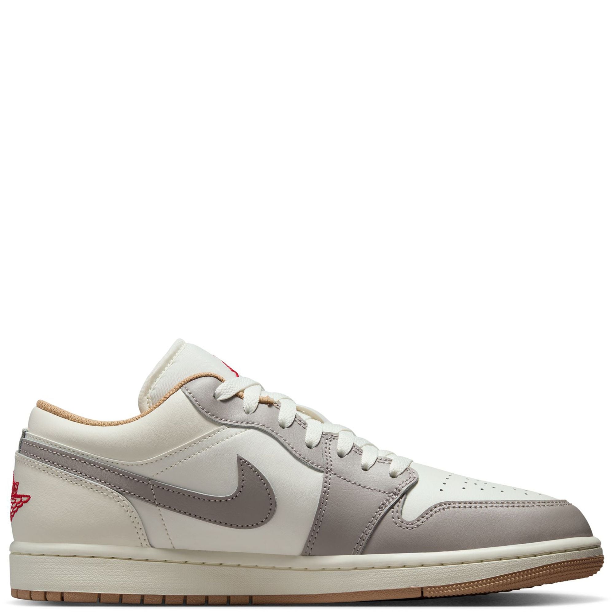 Men's Jordan 1 Low Sail/fire Red-college Grey (553558 169) Sneakers - Premium Brand Shoes for Men and Women