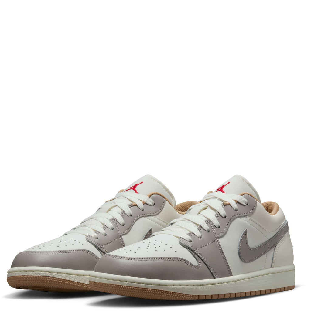 Men's Jordan 1 Low Sail/fire Red-college Grey (553558 169) Sneakers - Premium Brand Shoes for Men and Women