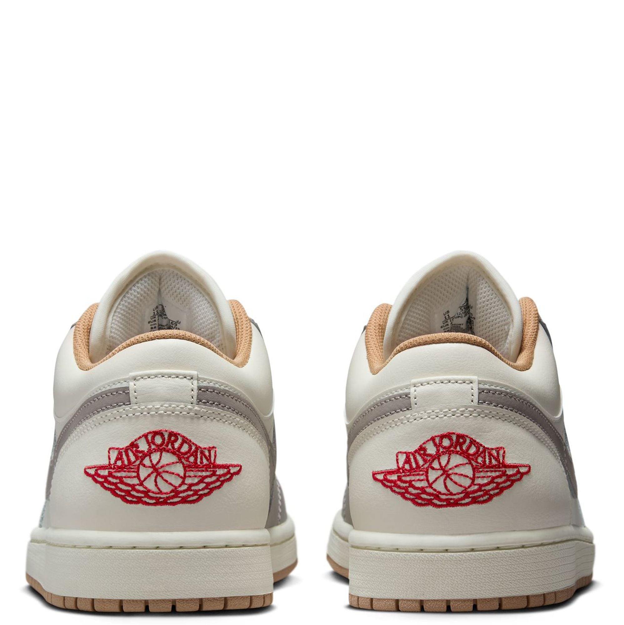 Men's Jordan 1 Low Sail/fire Red-college Grey (553558 169) Sneakers - Premium Brand Shoes for Men and Women