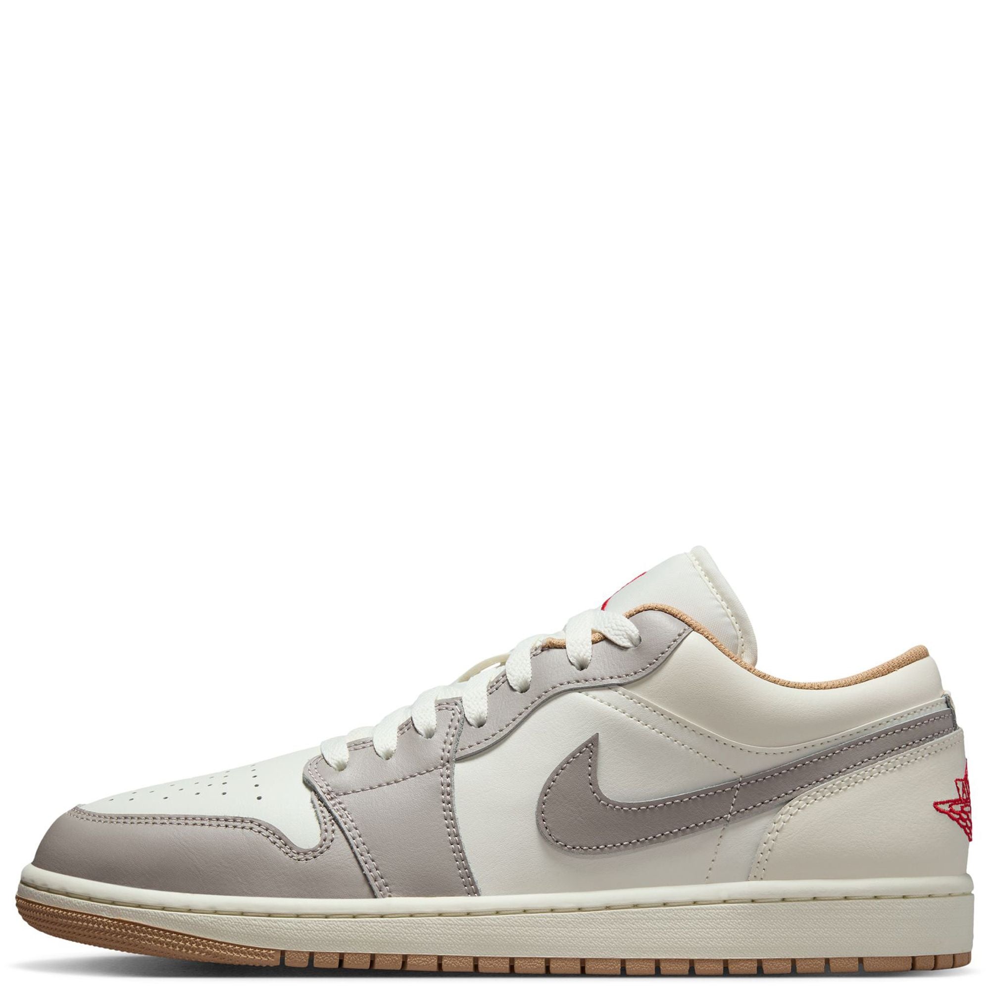 Men's Jordan 1 Low Sail/fire Red-college Grey (553558 169) Sneakers - Premium Brand Shoes for Men and Women