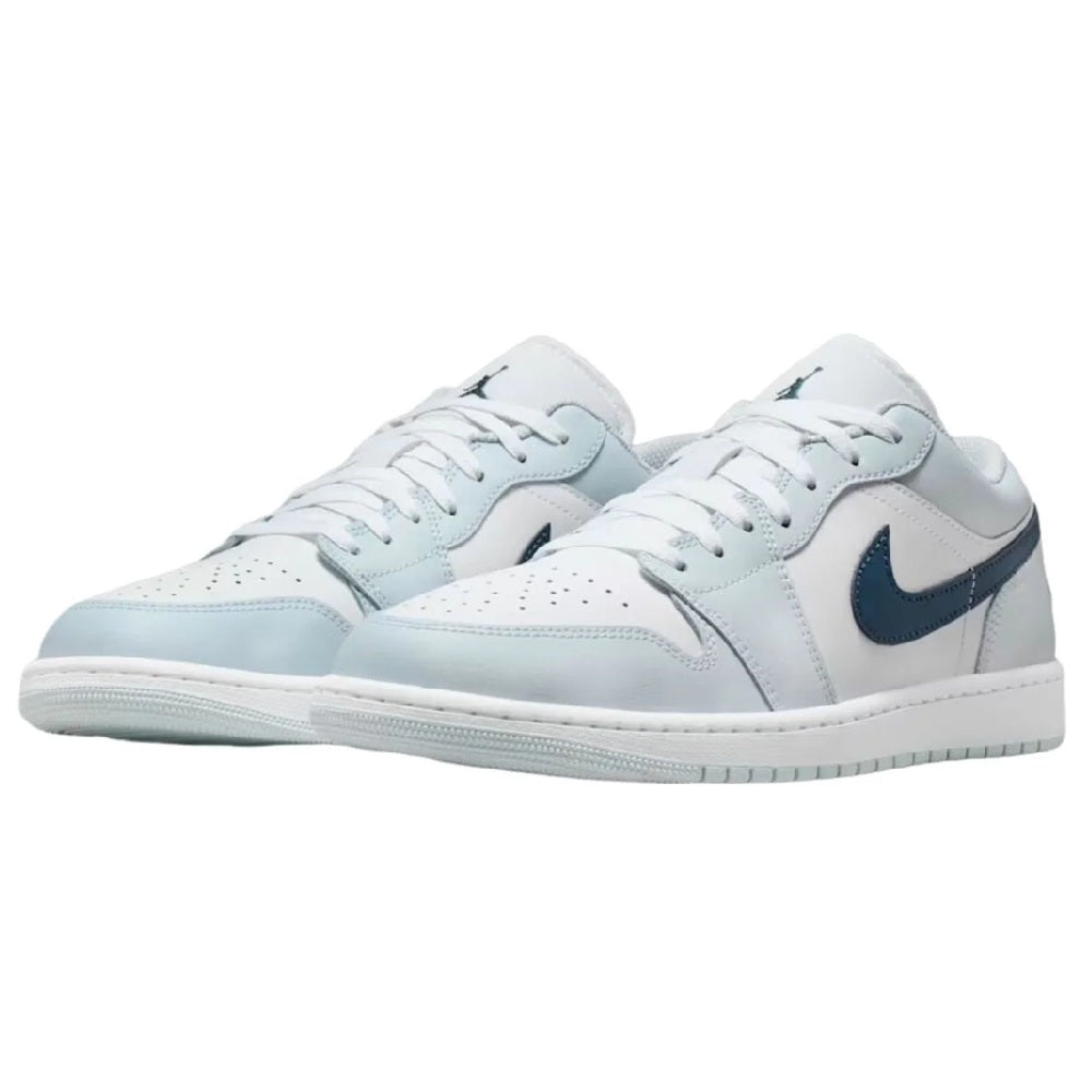 Men's Jordan 1 Low Aura/squadron Blue-white (553558 400) Sneakers - Premium Brand Shoes for Men and Women