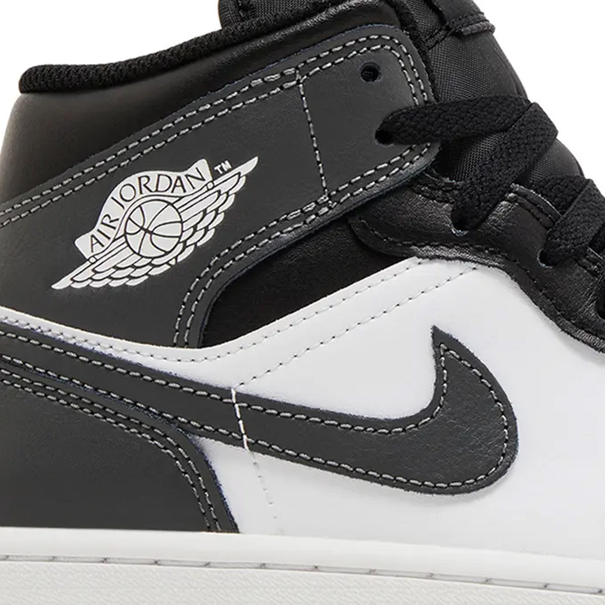 Air Jordan 1 Mid 'Black White Iron Grey' (2024)