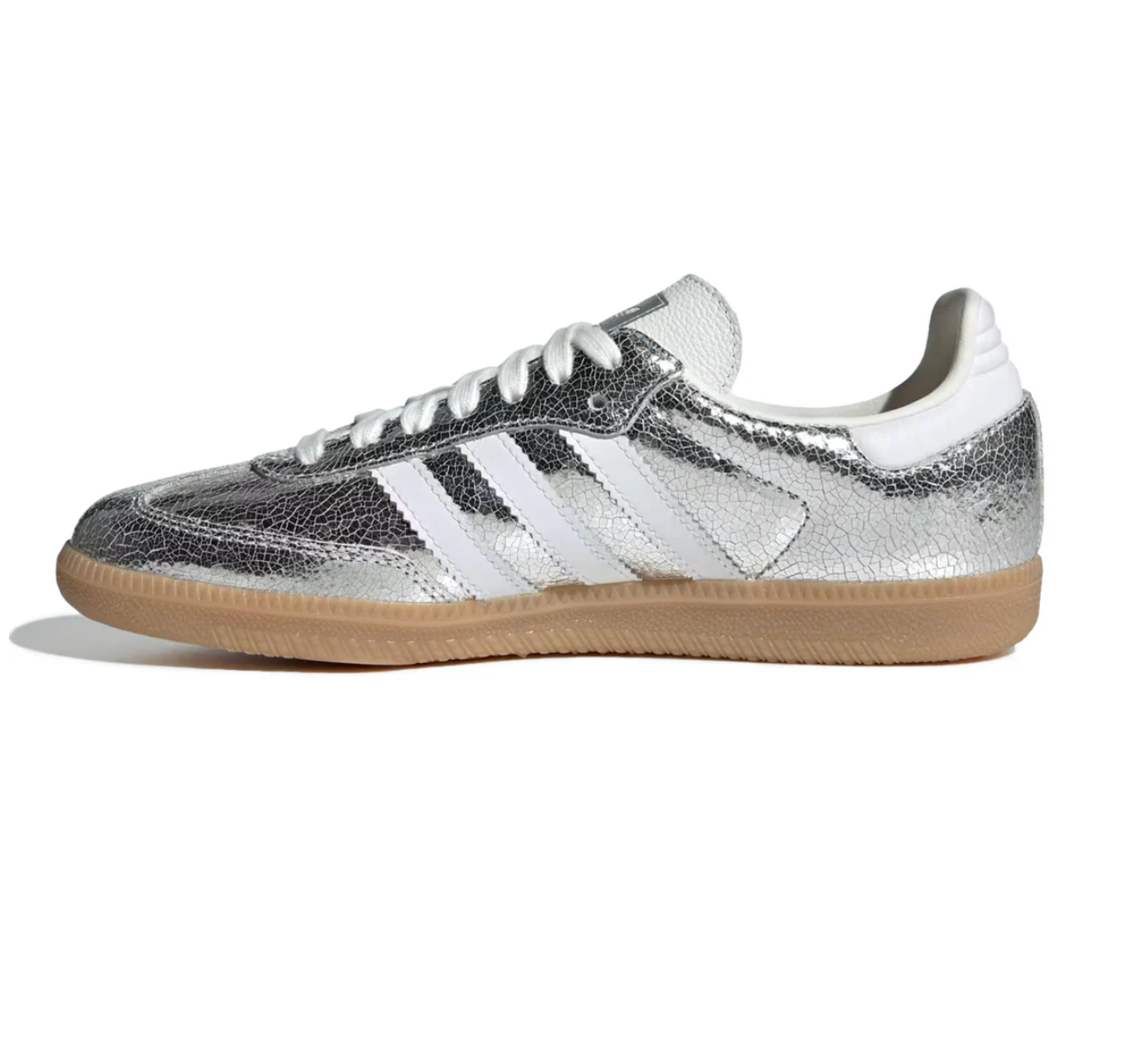 adidas Samba OG Silver Metallic Cracked Leather (Women's)