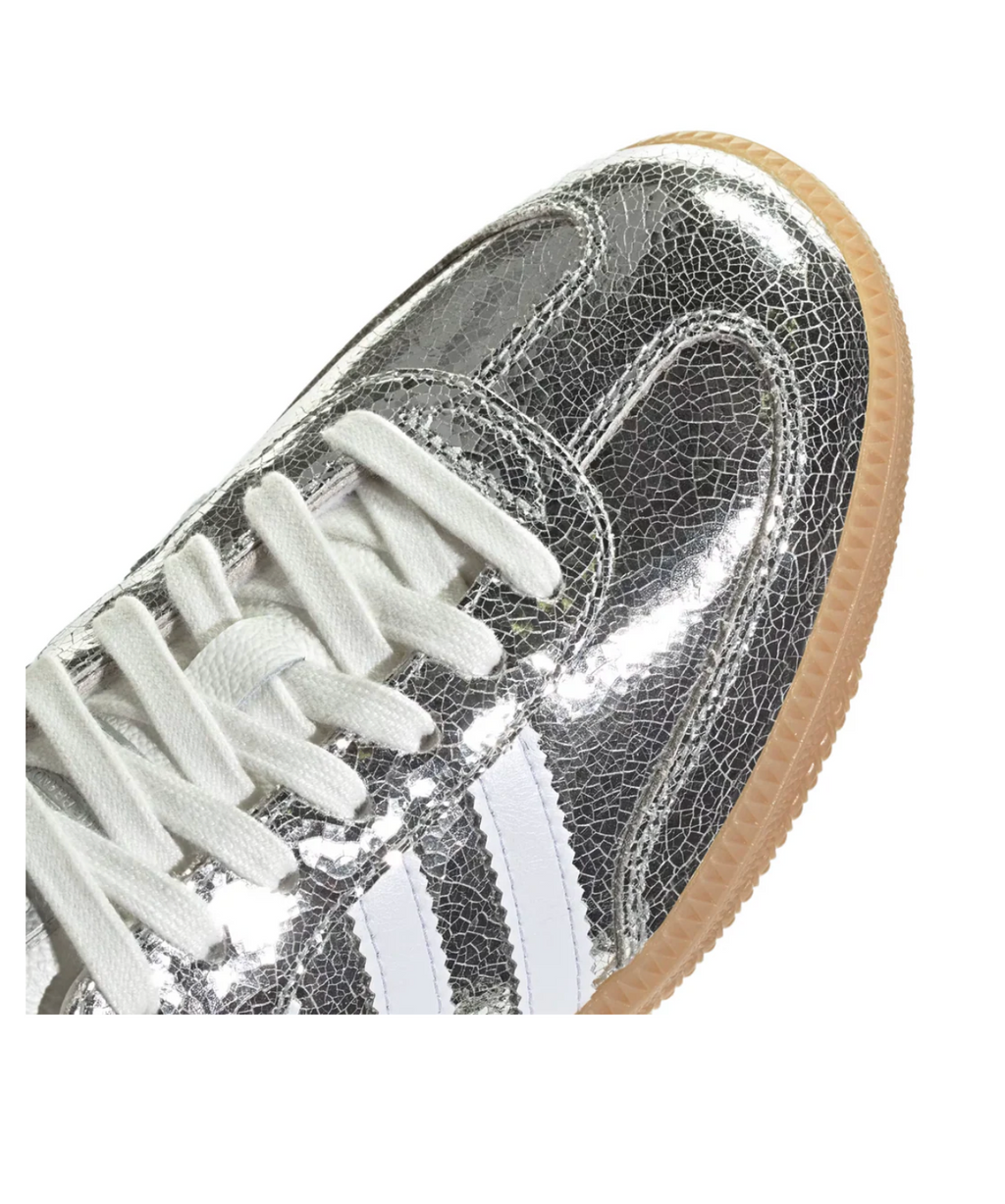 adidas Samba OG Silver Metallic Cracked Leather (Women's)