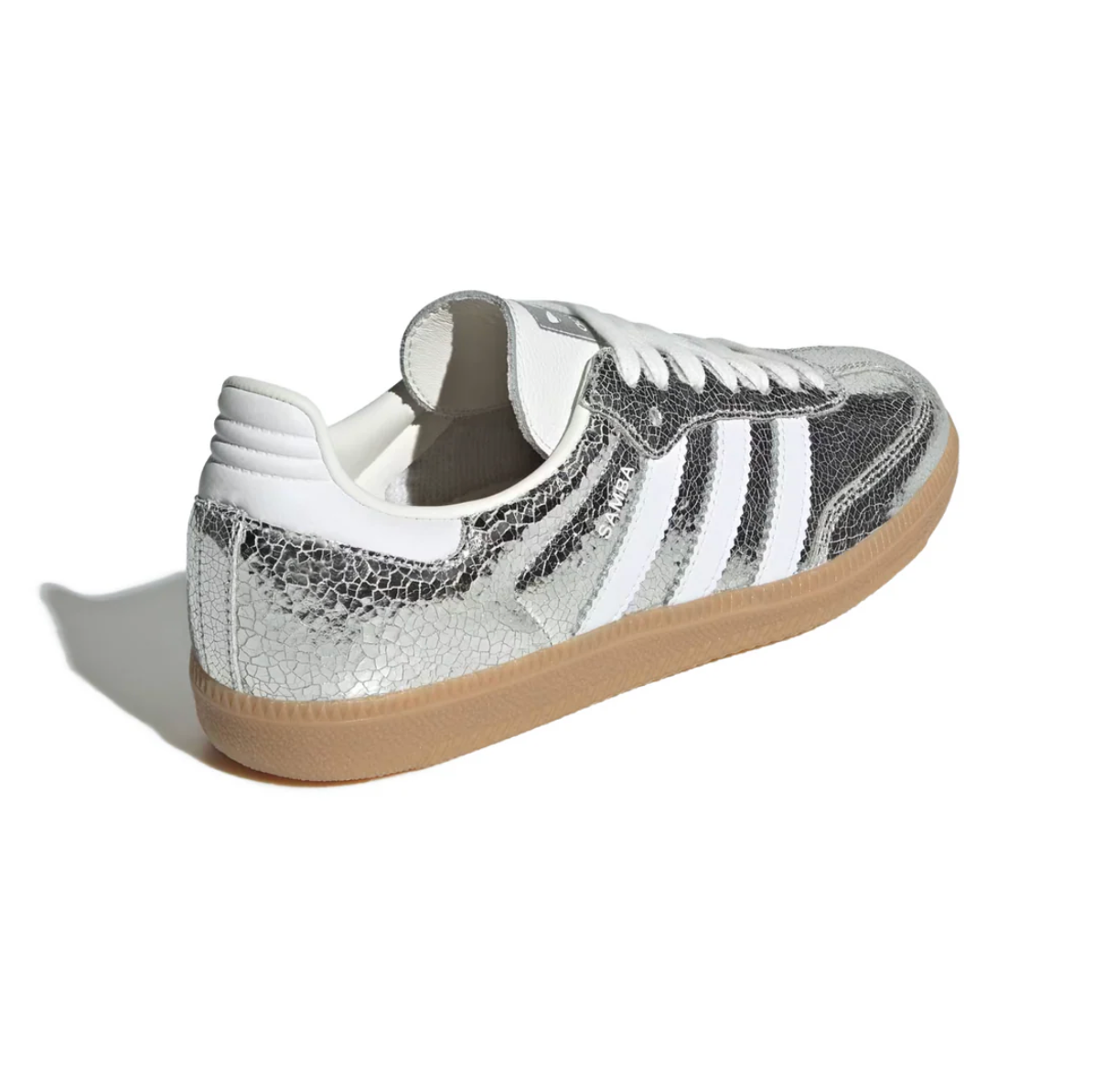 adidas Samba OG Silver Metallic Cracked Leather (Women's)