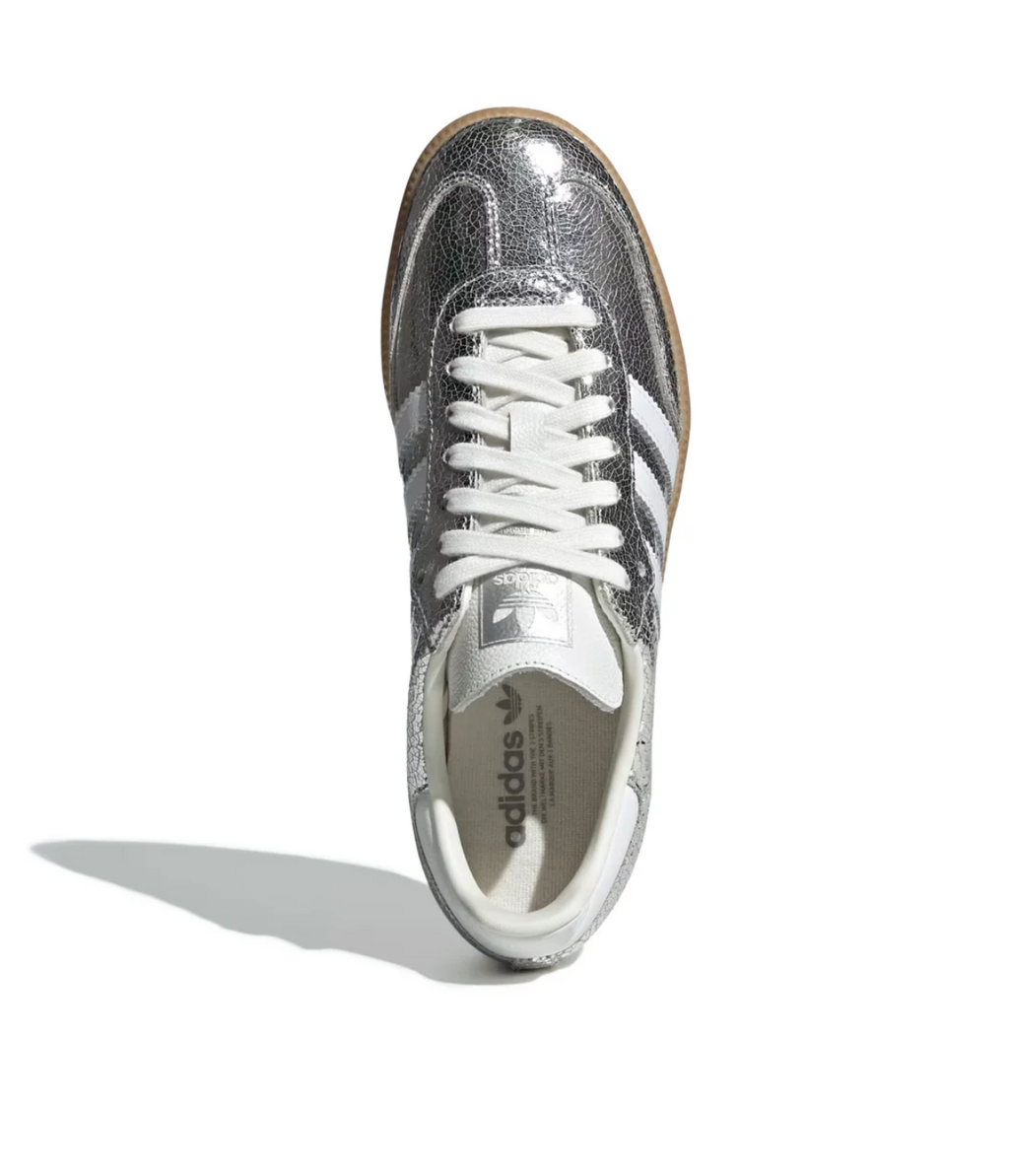 adidas Samba OG Silver Metallic Cracked Leather (Women's)