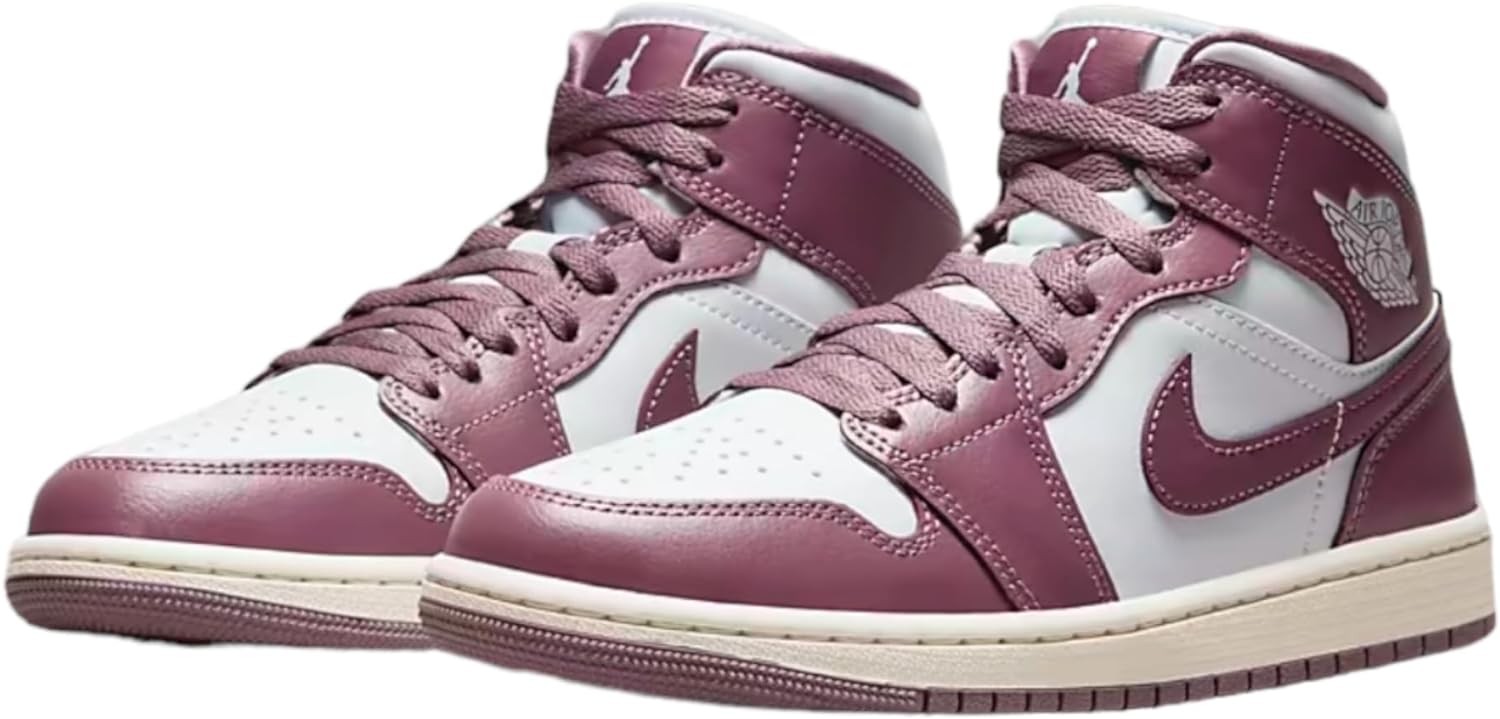 Women's Air Jordan 1 Mid Pure Platinum/sky J Mauve-sail (bq6472 050) Sneakers - Premium Brand Shoes for Men and Women