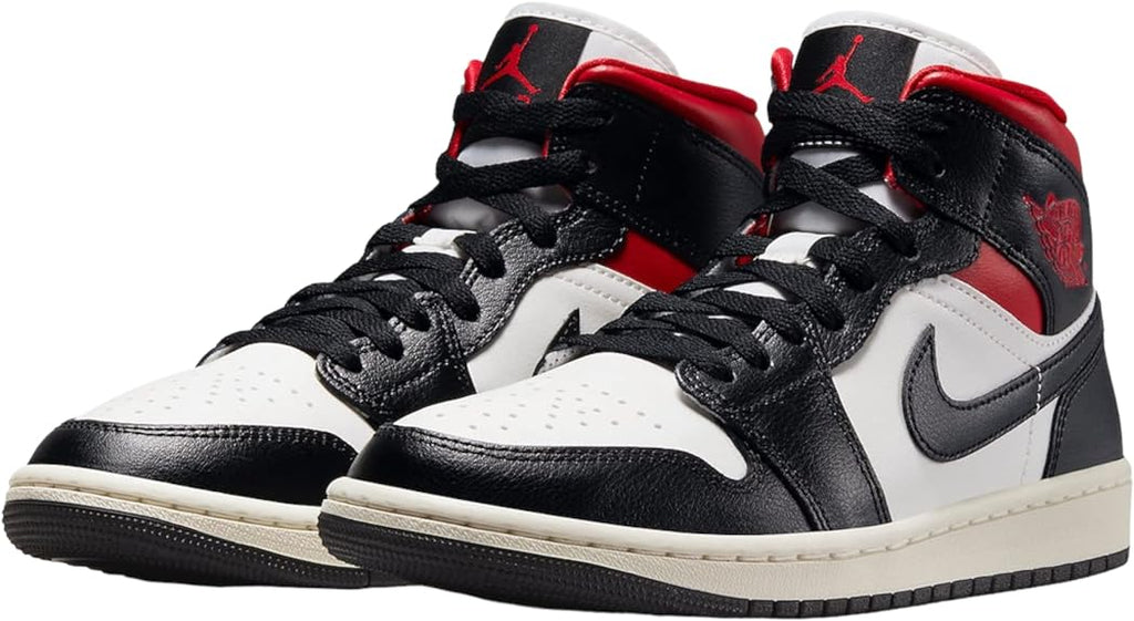 Women's Air Jordan 1 Mid Black/gym Red-sail (bq6472 061) Sneakers - Premium Brand Shoes for Men and Women