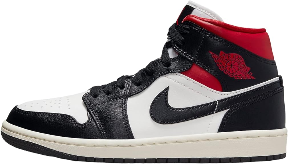 Women's Air Jordan 1 Mid Black/gym Red-sail (bq6472 061) Sneakers - Premium Brand Shoes for Men and Women