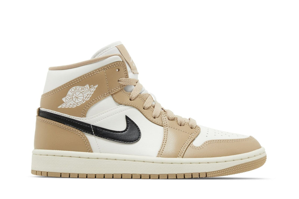 Women's Air Jordan 1 Mid Sail/black-desert (bq6472 103) Sneakers - Premium Brand Shoes for Men and Women