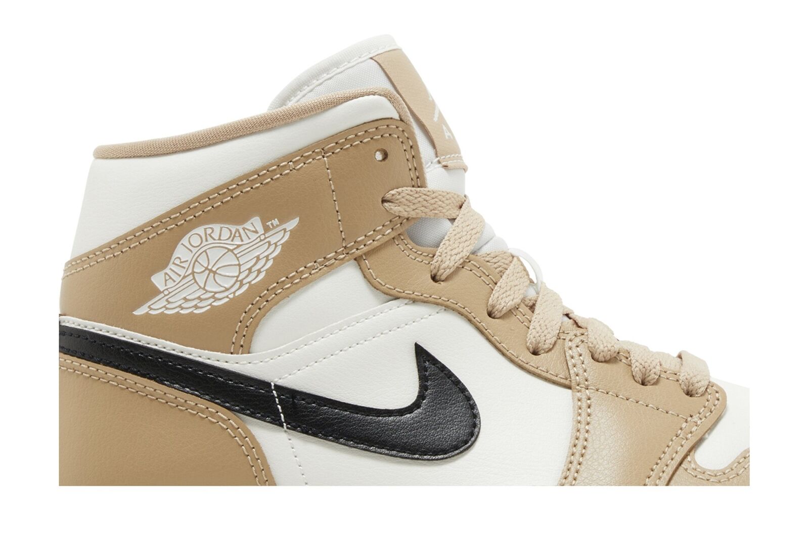 Women's Air Jordan 1 Mid Sail/black-desert (bq6472 103) Sneakers - Premium Brand Shoes for Men and Women