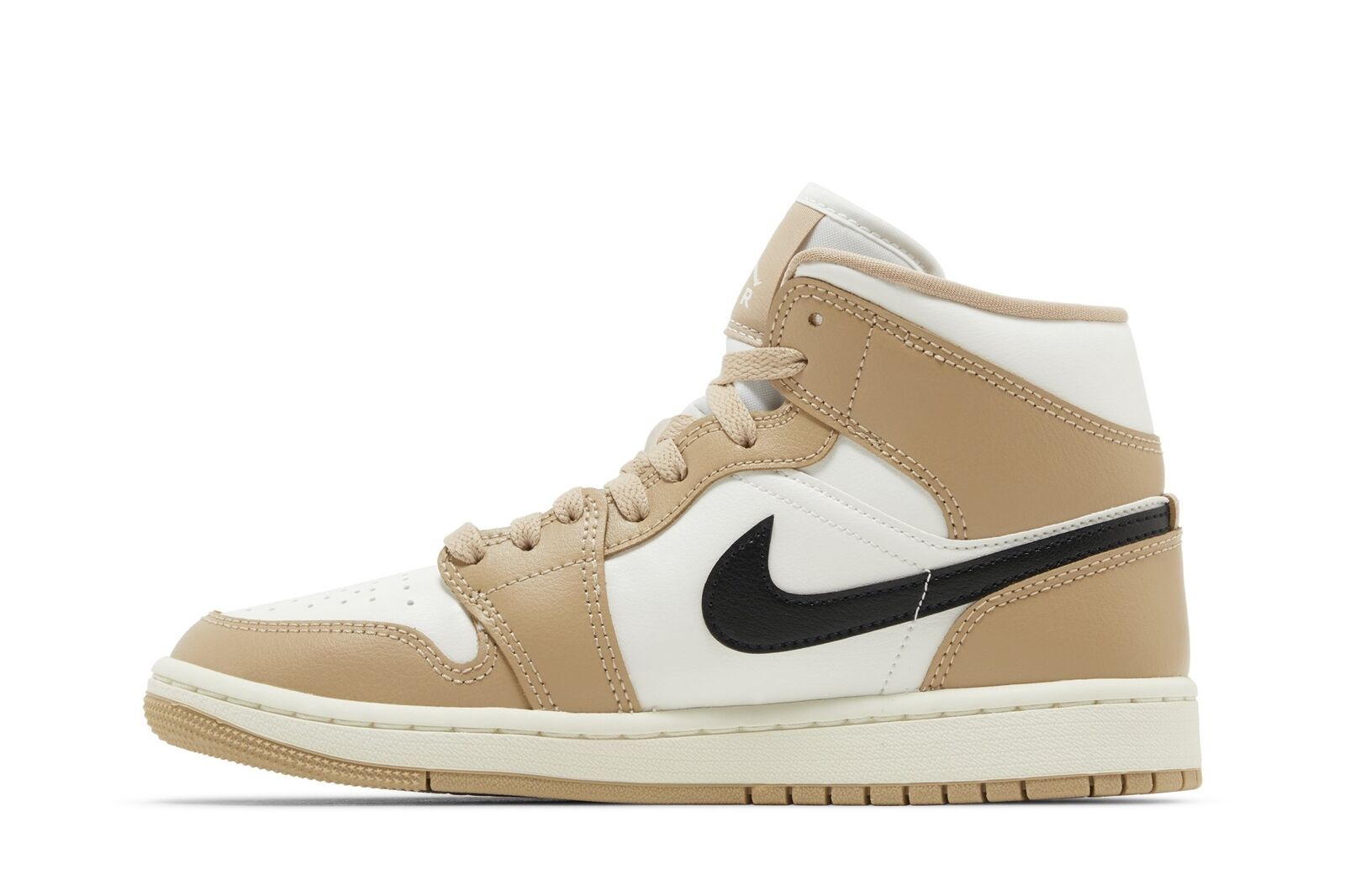 Women's Air Jordan 1 Mid Sail/black-desert (bq6472 103) Sneakers - Premium Brand Shoes for Men and Women