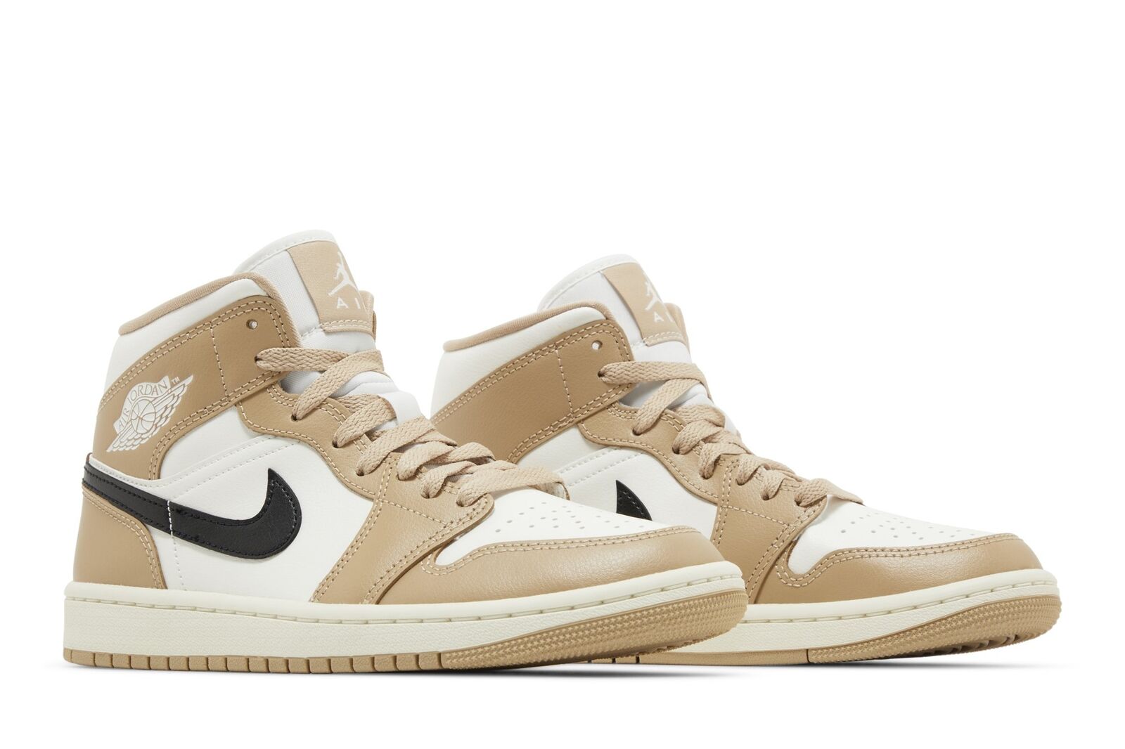 Women's Air Jordan 1 Mid Sail/black-desert (bq6472 103) Sneakers - Premium Brand Shoes for Men and Women