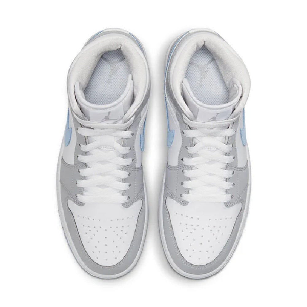 Women's Air Jordan 1 Mid White/aluminum-wolf Grey (bq6472 105) Sneakers - Premium Brand Shoes for Men and Women
