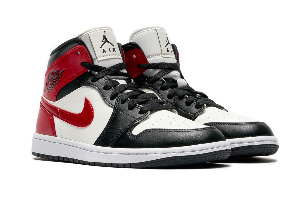 Women's Air Jordan 1 Mid Sail/gym Red-off Noir-white (bq6472 160) Sneakers - Premium Brand Shoes for Men and Women