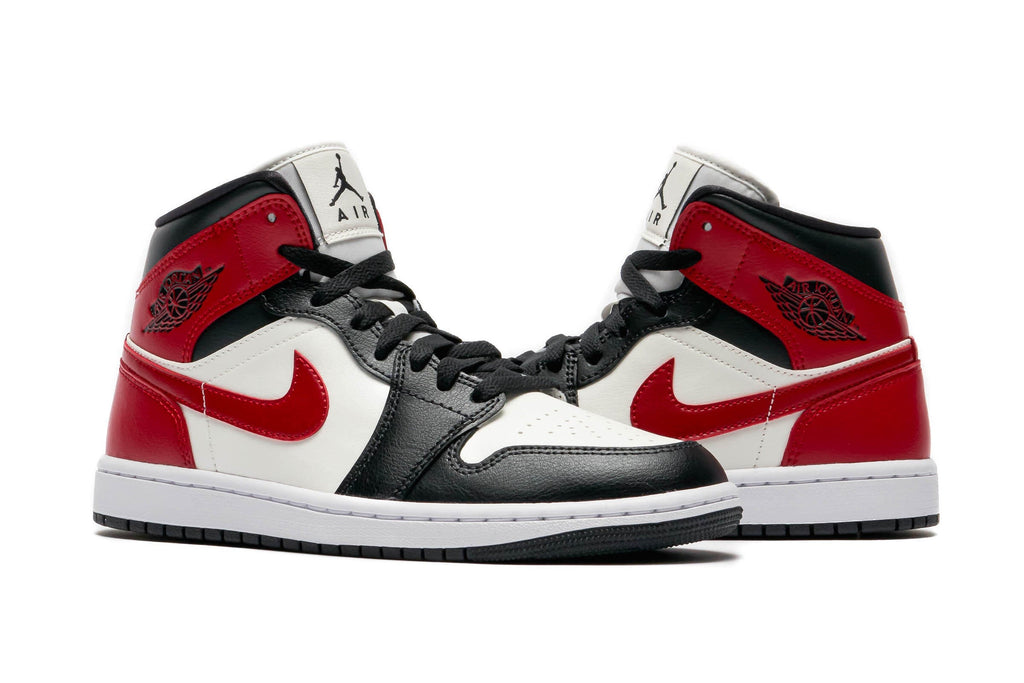 Women's Air Jordan 1 Mid Sail/gym Red-off Noir-white (bq6472 160) Sneakers - Premium Brand Shoes for Men and Women