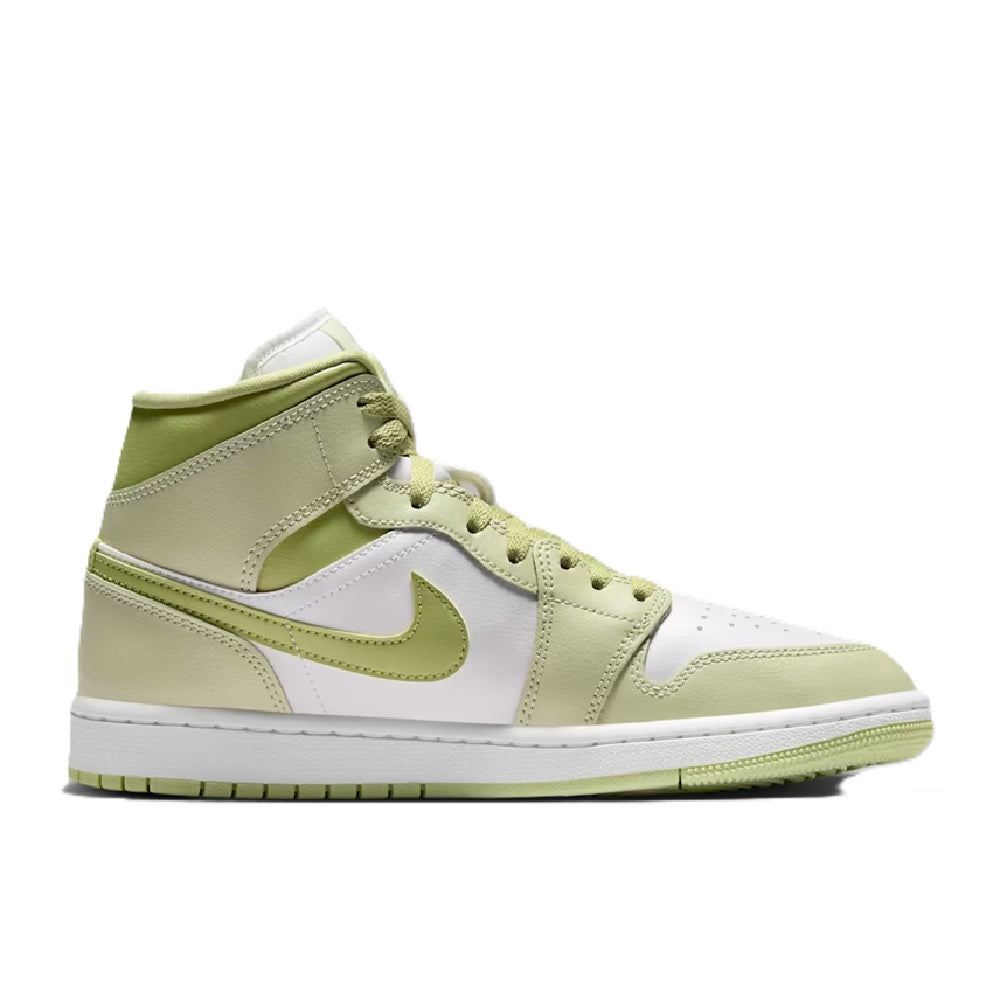 Women's Air Jordan 1 Mid Olive Aura/sail-lawn (bq6472 302) Sneakers - Premium Brand Shoes for Men and Women