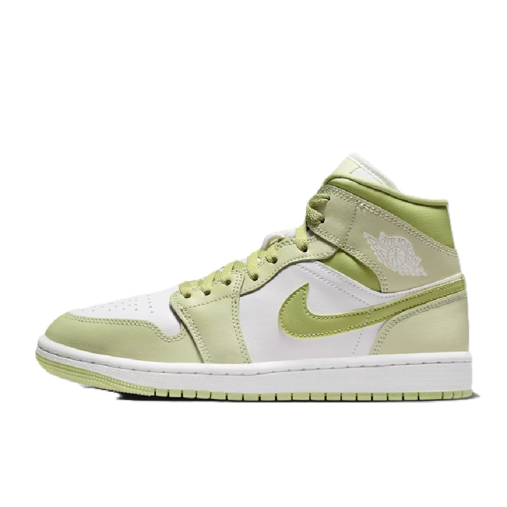 Women's Air Jordan 1 Mid Olive Aura/sail-lawn (bq6472 302) Sneakers - Premium Brand Shoes for Men and Women