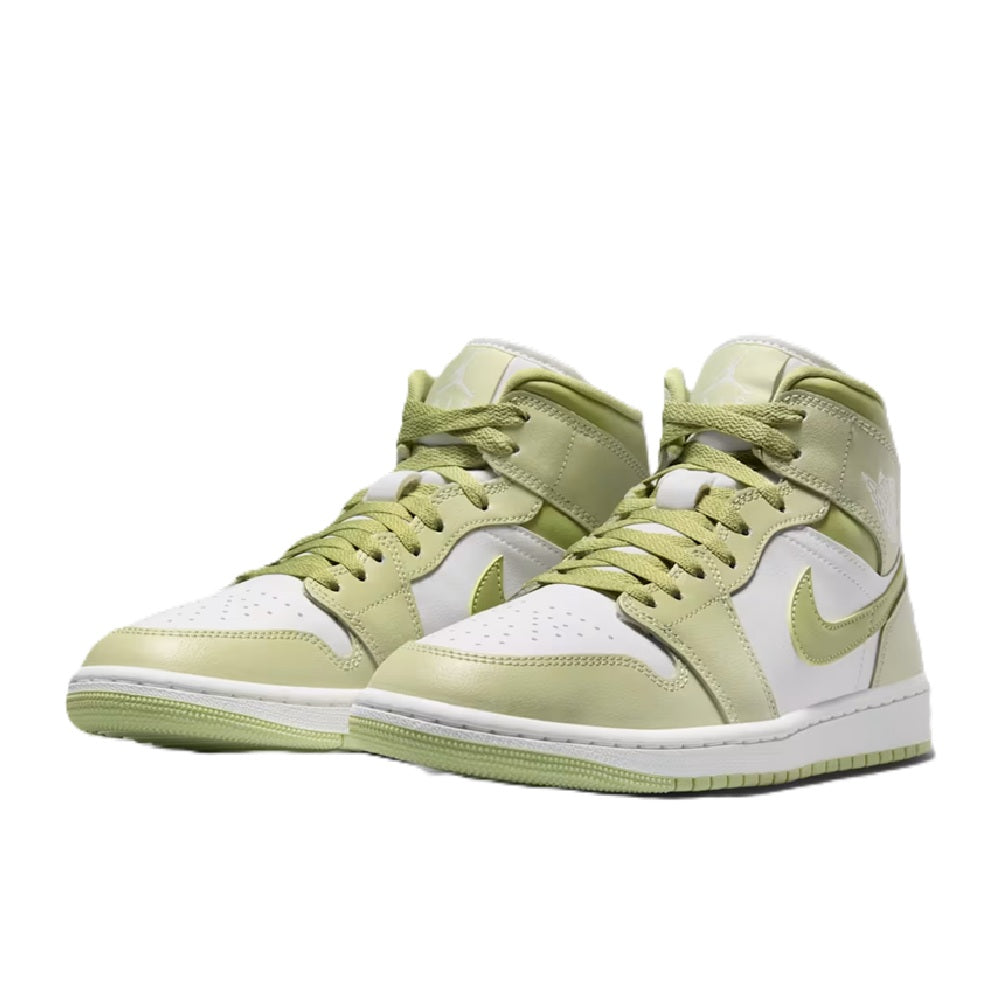 Women's Air Jordan 1 Mid Olive Aura/sail-lawn (bq6472 302) Sneakers - Premium Brand Shoes for Men and Women