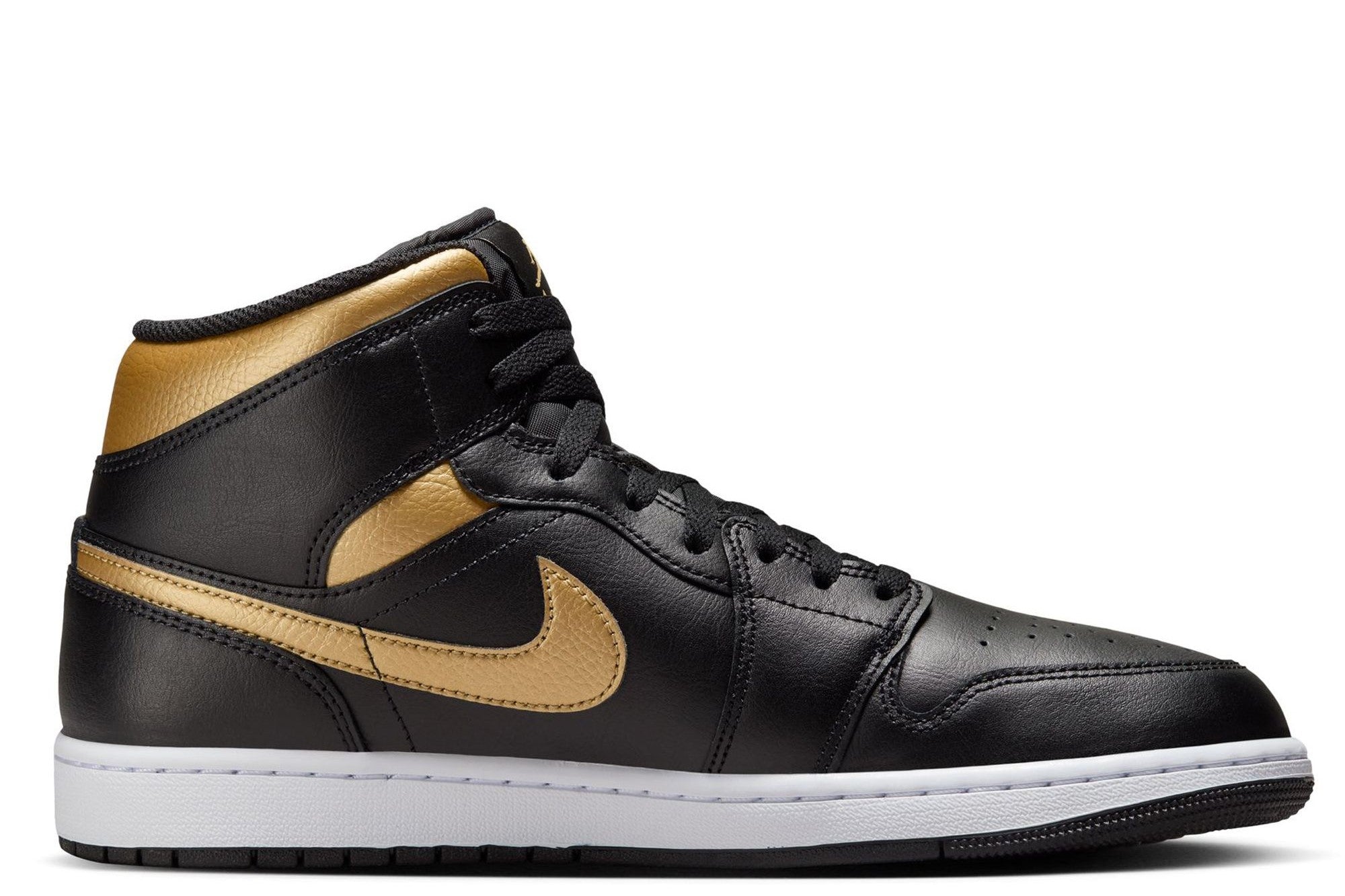 Men's Jordan 1 Mid Black/metallic Gold-white (dq8426 071) Sneakers - Premium Brand Shoes for Men and Women