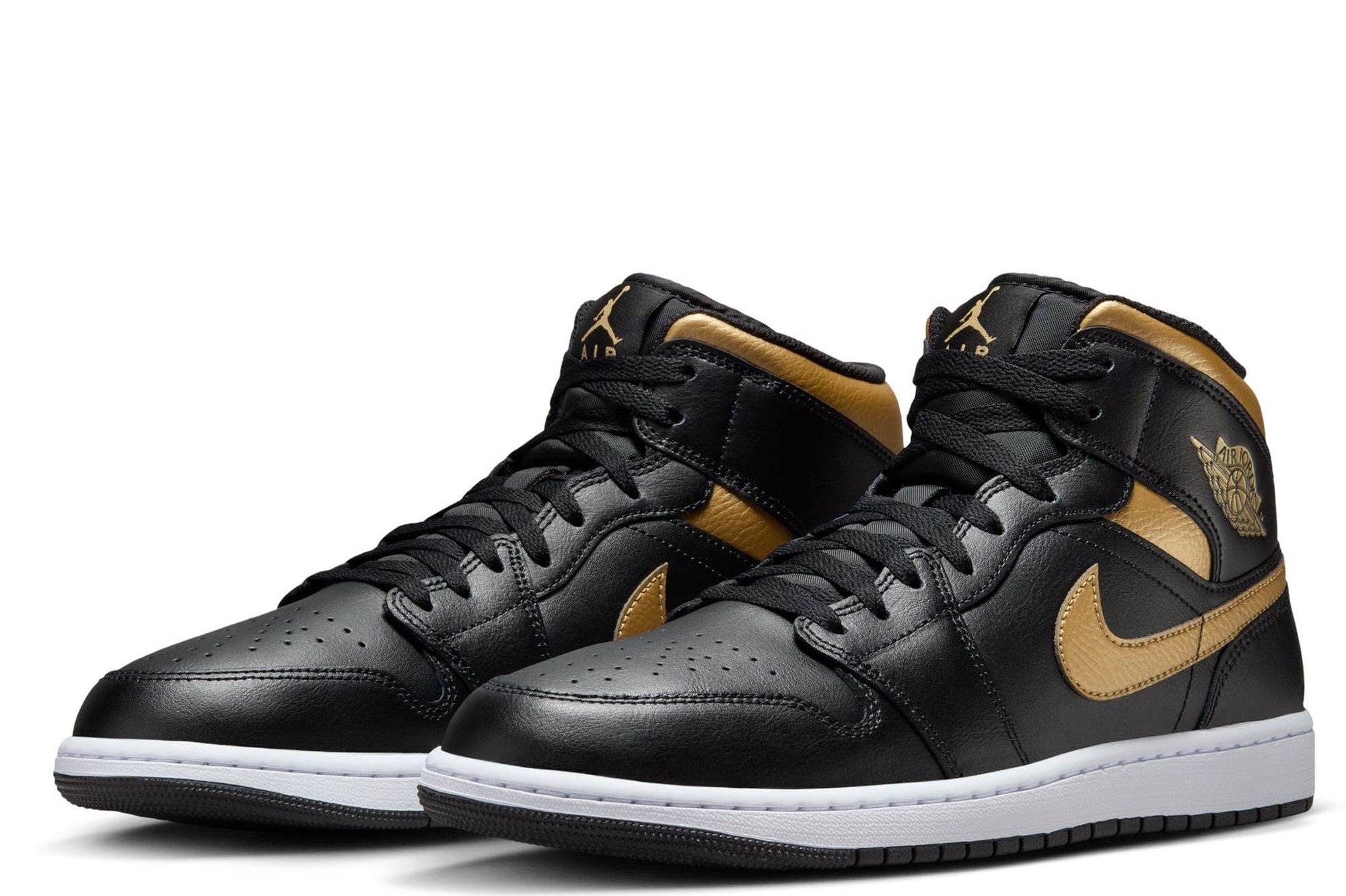 Men's Jordan 1 Mid Black/metallic Gold-white (dq8426 071) Sneakers - Premium Brand Shoes for Men and Women