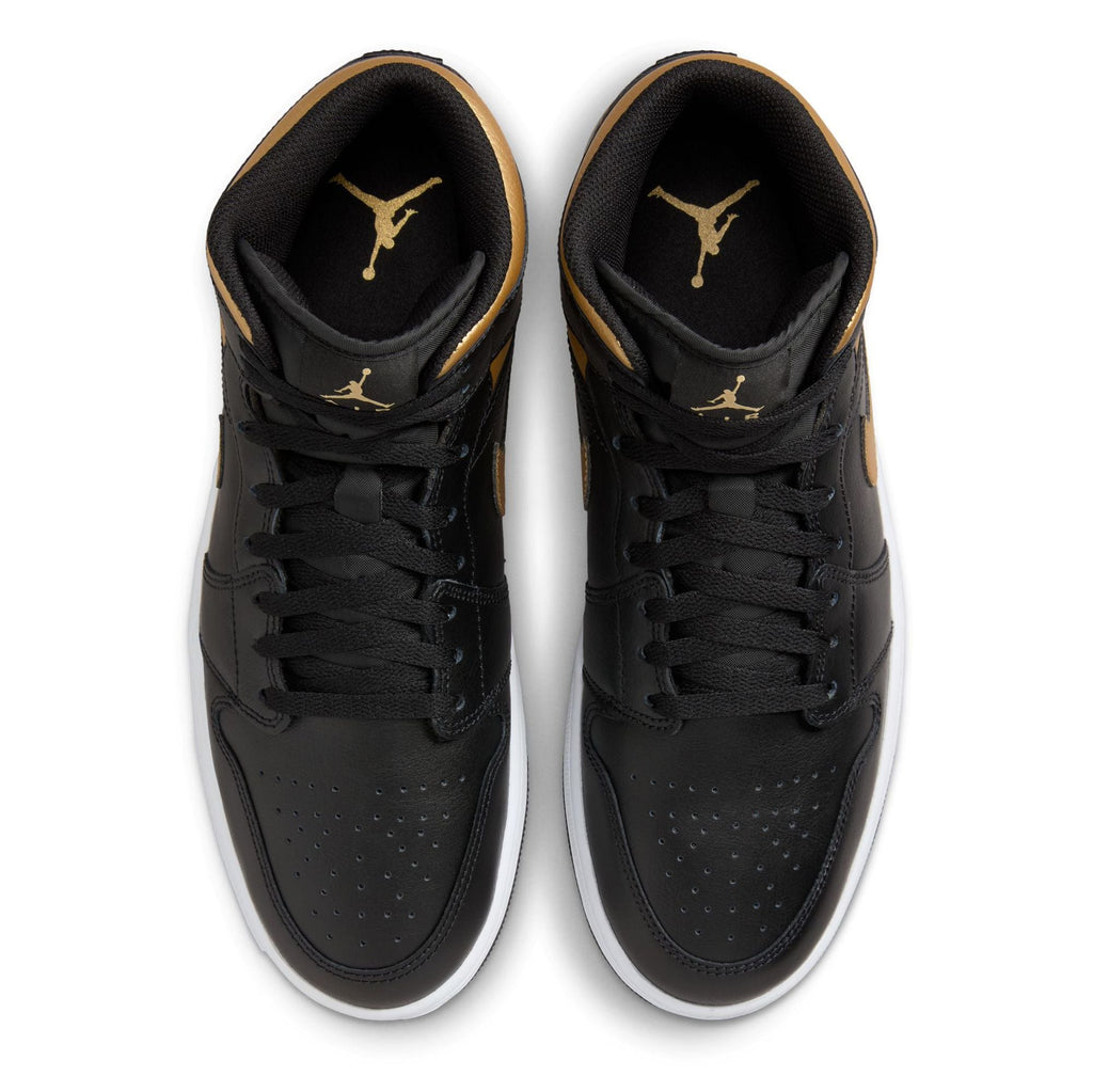 Men's Jordan 1 Mid Black/metallic Gold-white (dq8426 071) Sneakers - Premium Brand Shoes for Men and Women