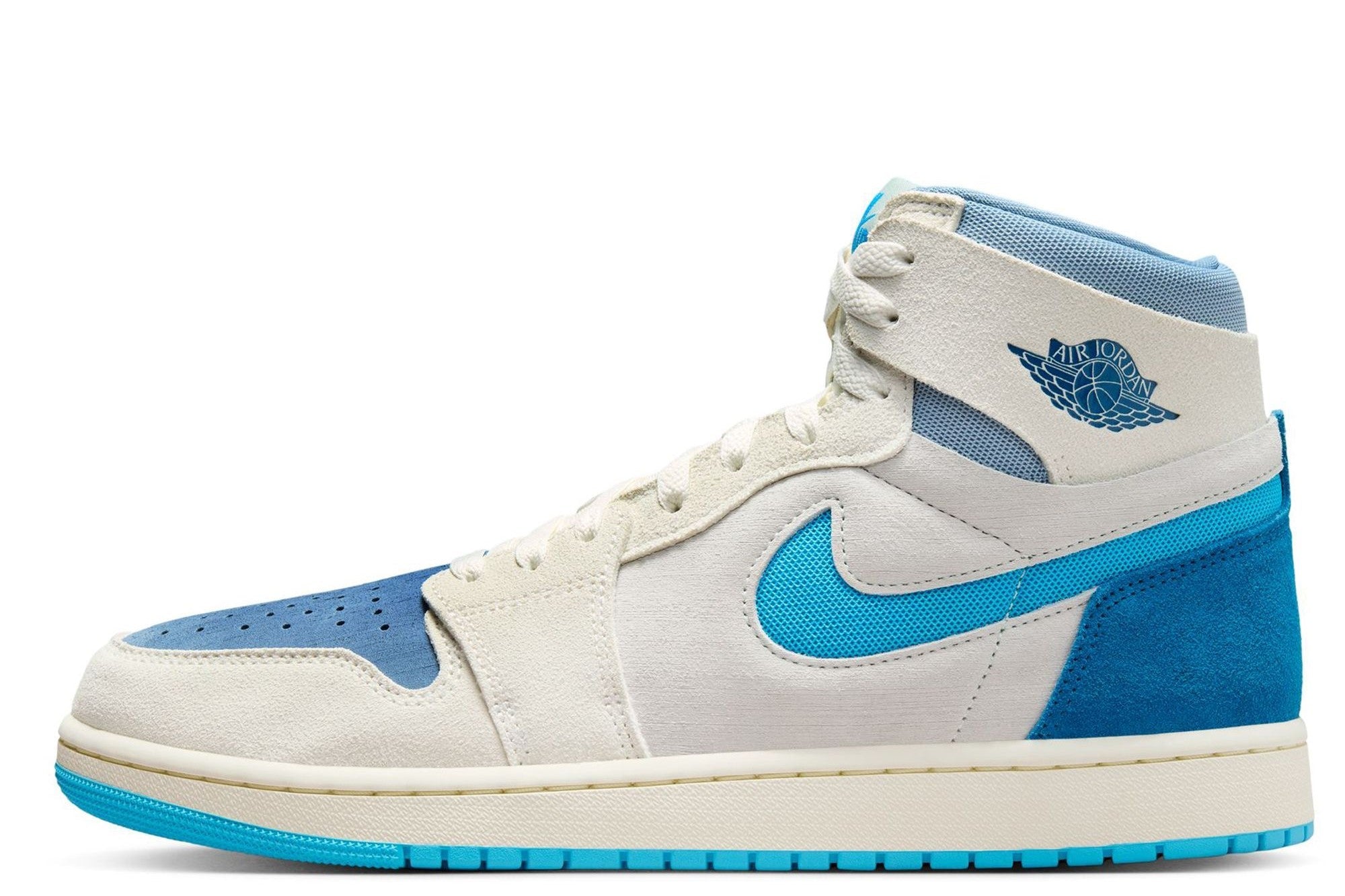 Men's Jordan 1 High Zoom Air CMFT 2 Sail/dk Pwdr Bl-bl Gry (dv1307 104) Sneakers - Premium Brand Shoes for Men and Women