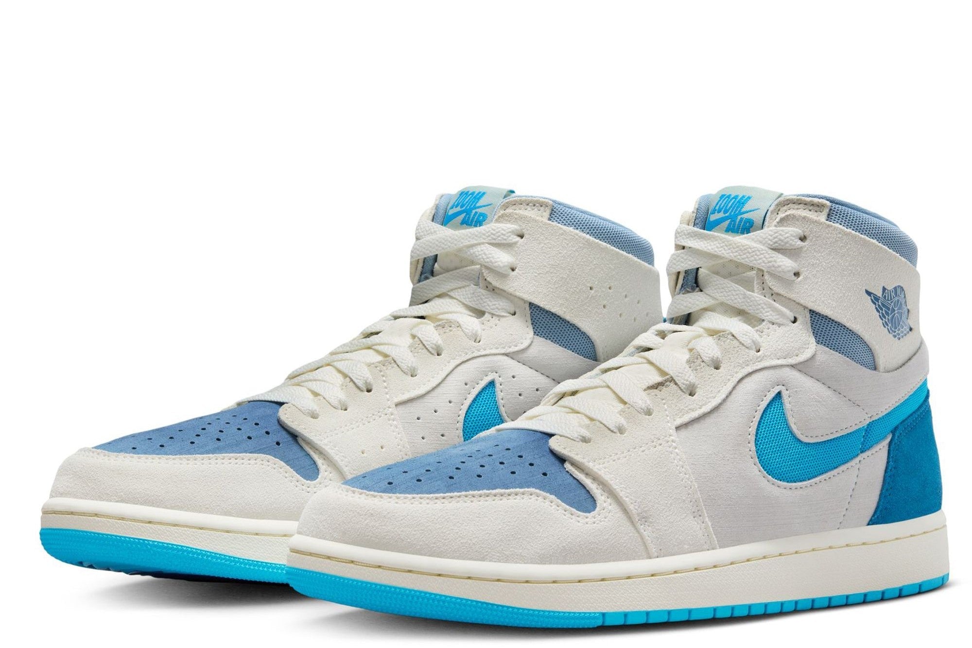 Men's Jordan 1 High Zoom Air CMFT 2 Sail/dk Pwdr Bl-bl Gry (dv1307 104) Sneakers - Premium Brand Shoes for Men and Women