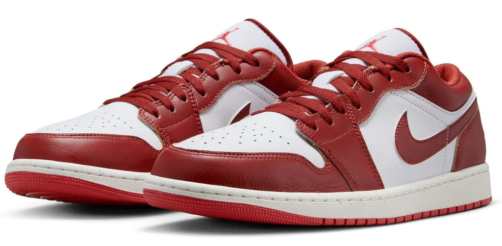 Men's Jordan 1 Low White/dune Red-lobster-sail (fj3459 160) Sneakers - Premium Brand Shoes for Men and Women