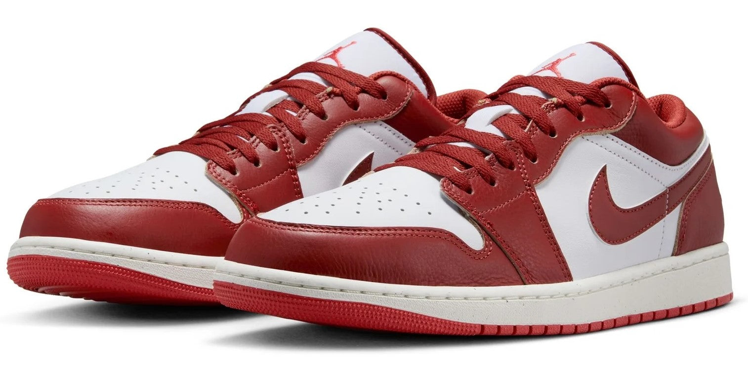 Men's Jordan 1 Low White/dune Red-lobster-sail (fj3459 160) Sneakers - Premium Brand Shoes for Men and Women