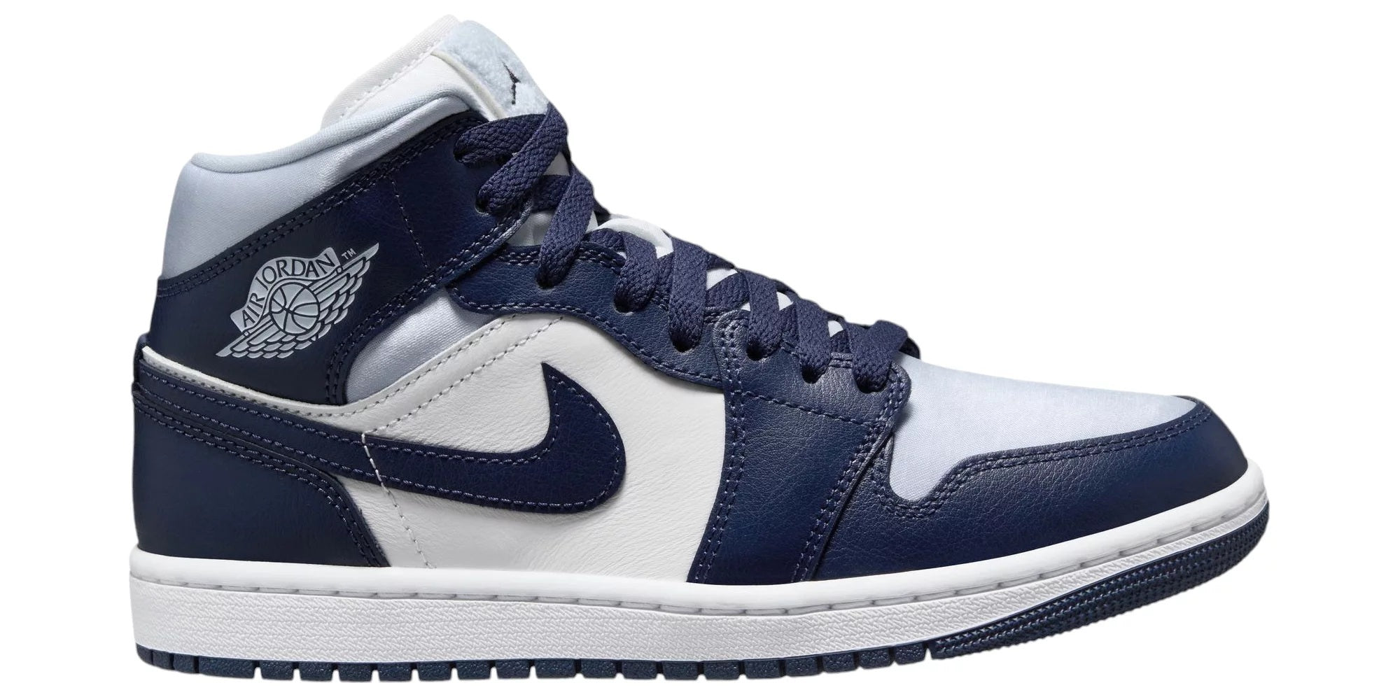 Women's Air Jordan 1 Mid SE Football Grey/midnight Navy (fz8777 044) Sneakers - Premium Brand Shoes for Men and Women