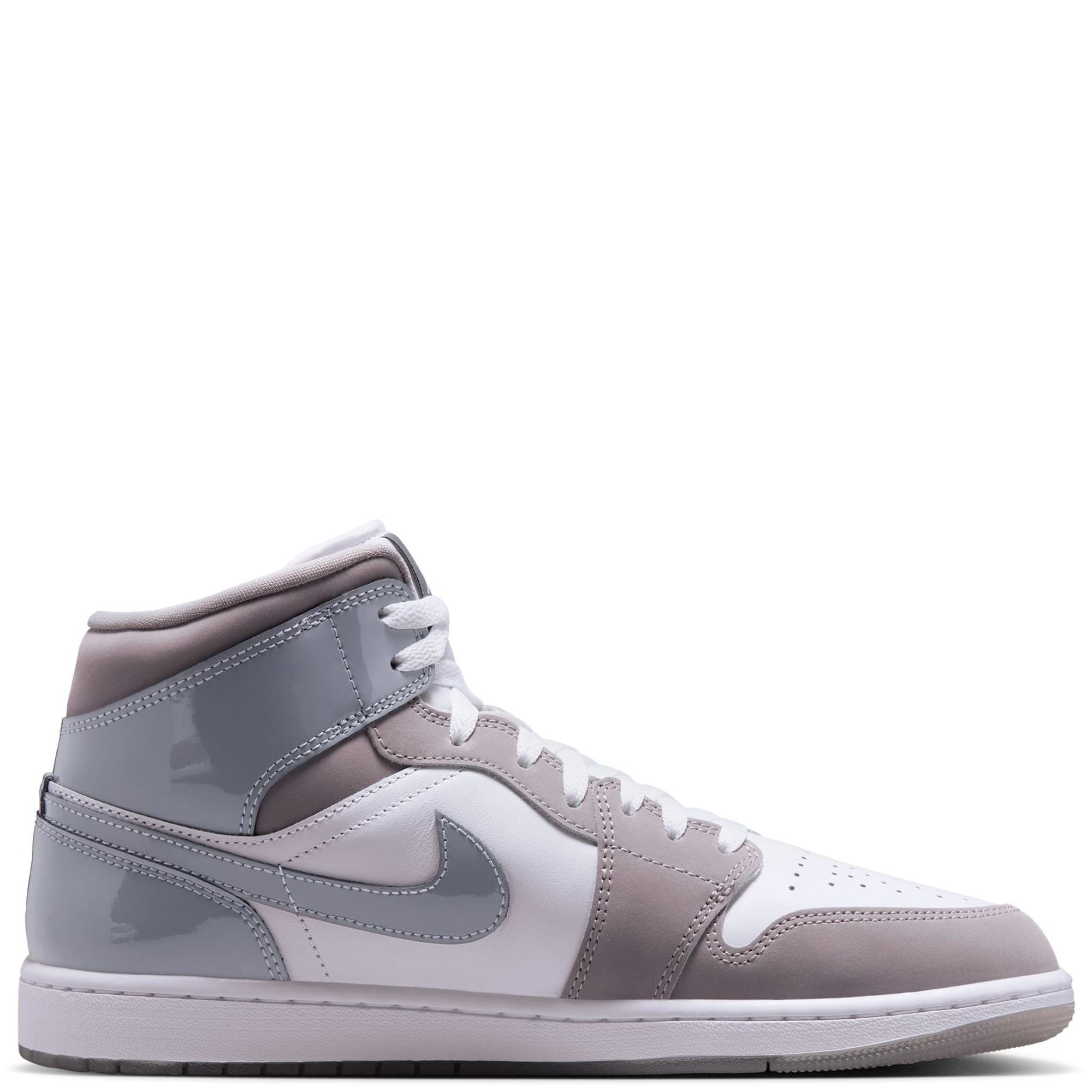 Men's Jordan 1 Low Mid White/cool Grey-medium Grey (hf3216 100) Sneakers - Premium Brand Shoes for Men and Women
