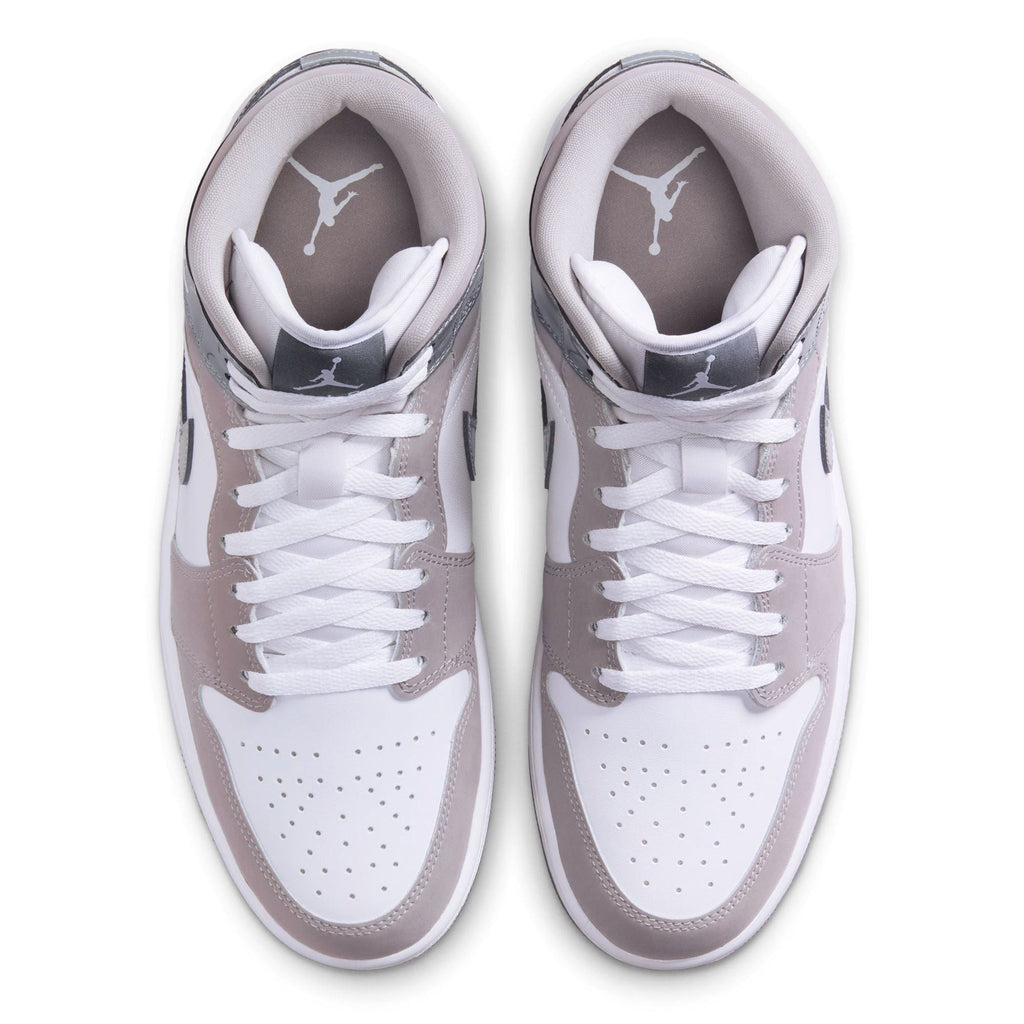 Men's Jordan 1 Low Mid White/cool Grey-medium Grey (hf3216 100) Sneakers - Premium Brand Shoes for Men and Women