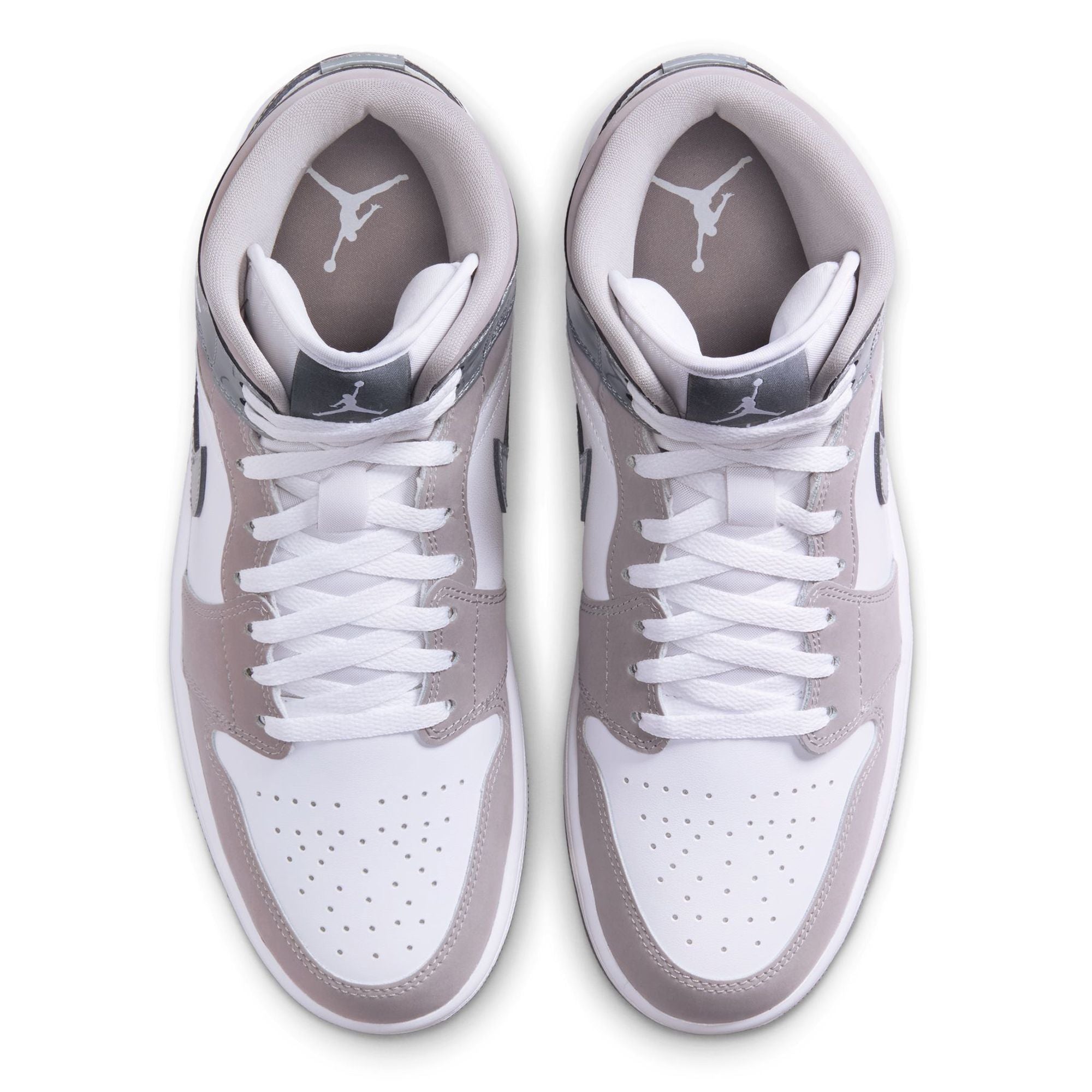 Men's Jordan 1 Low Mid White/cool Grey-medium Grey (hf3216 100) Sneakers - Premium Brand Shoes for Men and Women