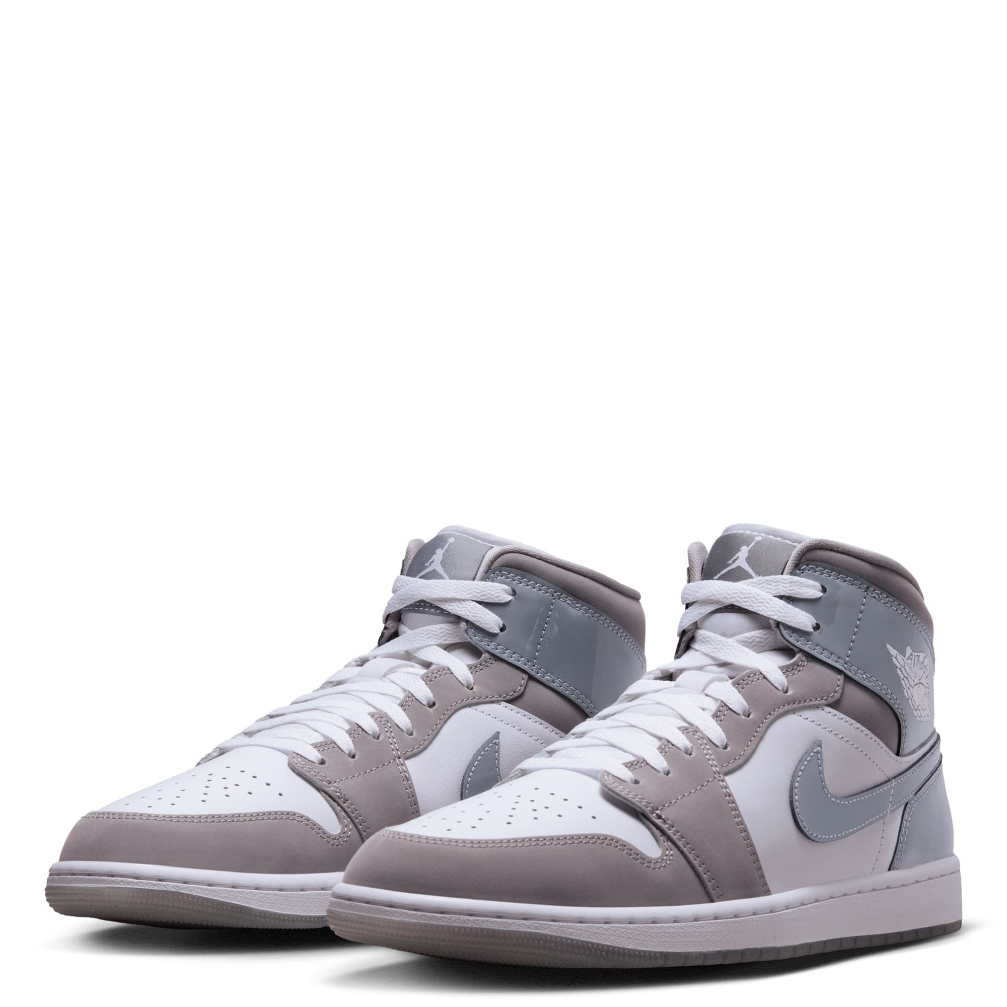 Men's Jordan 1 Low Mid White/cool Grey-medium Grey (hf3216 100) Sneakers - Premium Brand Shoes for Men and Women