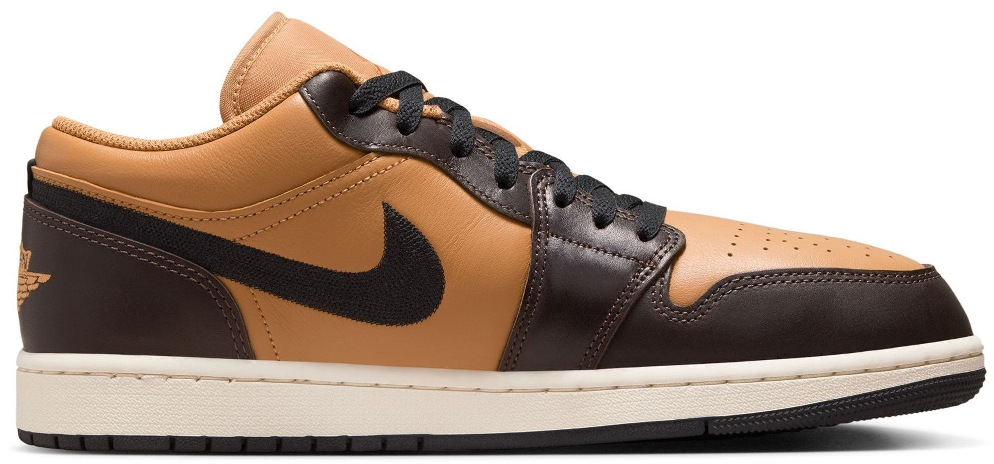Men's Jordan 1 Low SE Flax/black-baroque Brown (hq3603 201) Sneakers - Premium Brand Shoes for Men and Women