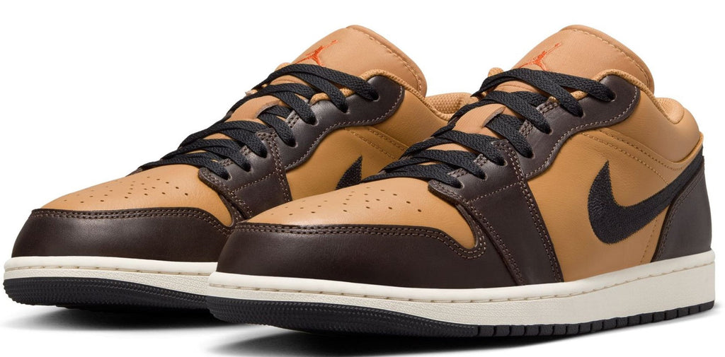 Men's Jordan 1 Low SE Flax/black-baroque Brown (hq3603 201) Sneakers - Premium Brand Shoes for Men and Women