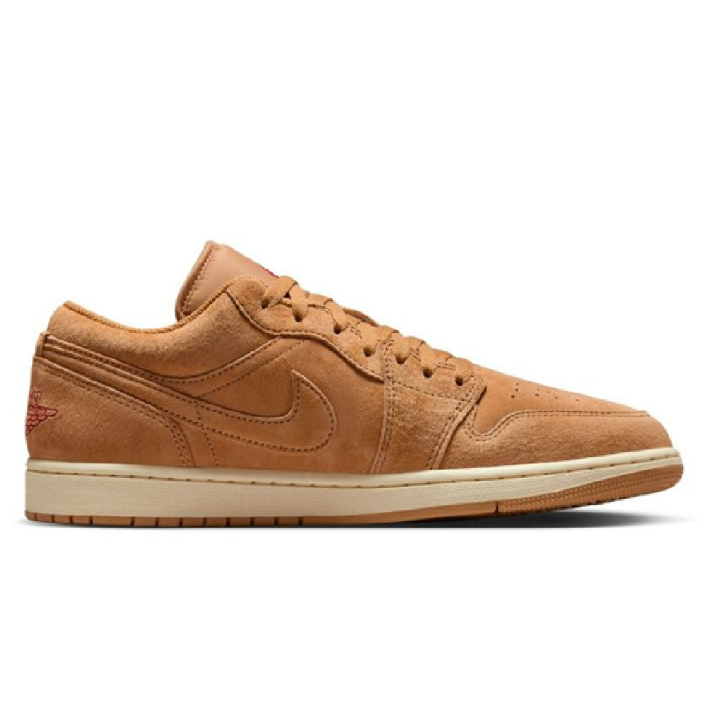 Men's Jordan 1 Low SE Flax/flax-varsity Red-muslin (hv4089 200) Sneakers - Premium Brand Shoes for Men and Women