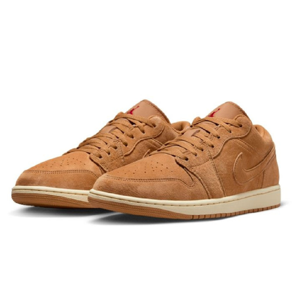 Men's Jordan 1 Low SE Flax/flax-varsity Red-muslin (hv4089 200) Sneakers - Premium Brand Shoes for Men and Women