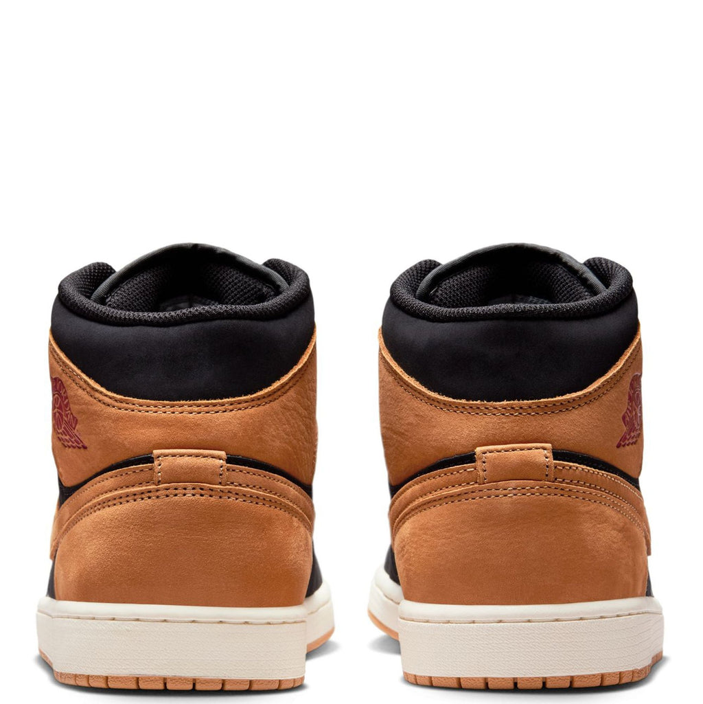 Men's Jordan 1 Mid SE Black/flax-varsity Red-sail (hv4091 002) Sneakers - Premium Brand Shoes for Men and Women