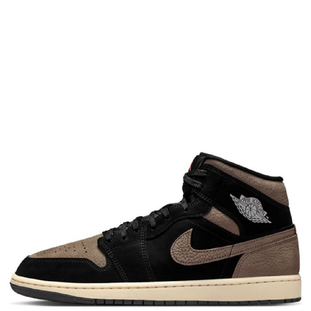 Men's Jordan 1 Mid SE Black/olive Grey-lt Wild Mango (ib7110 002) Sneakers - Premium Brand Shoes for Men and Women
