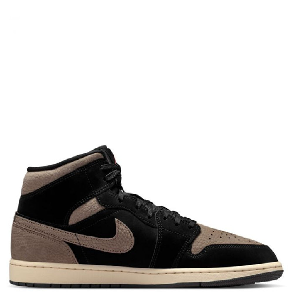 Men's Jordan 1 Mid SE Black/olive Grey-lt Wild Mango (ib7110 002) Sneakers - Premium Brand Shoes for Men and Women